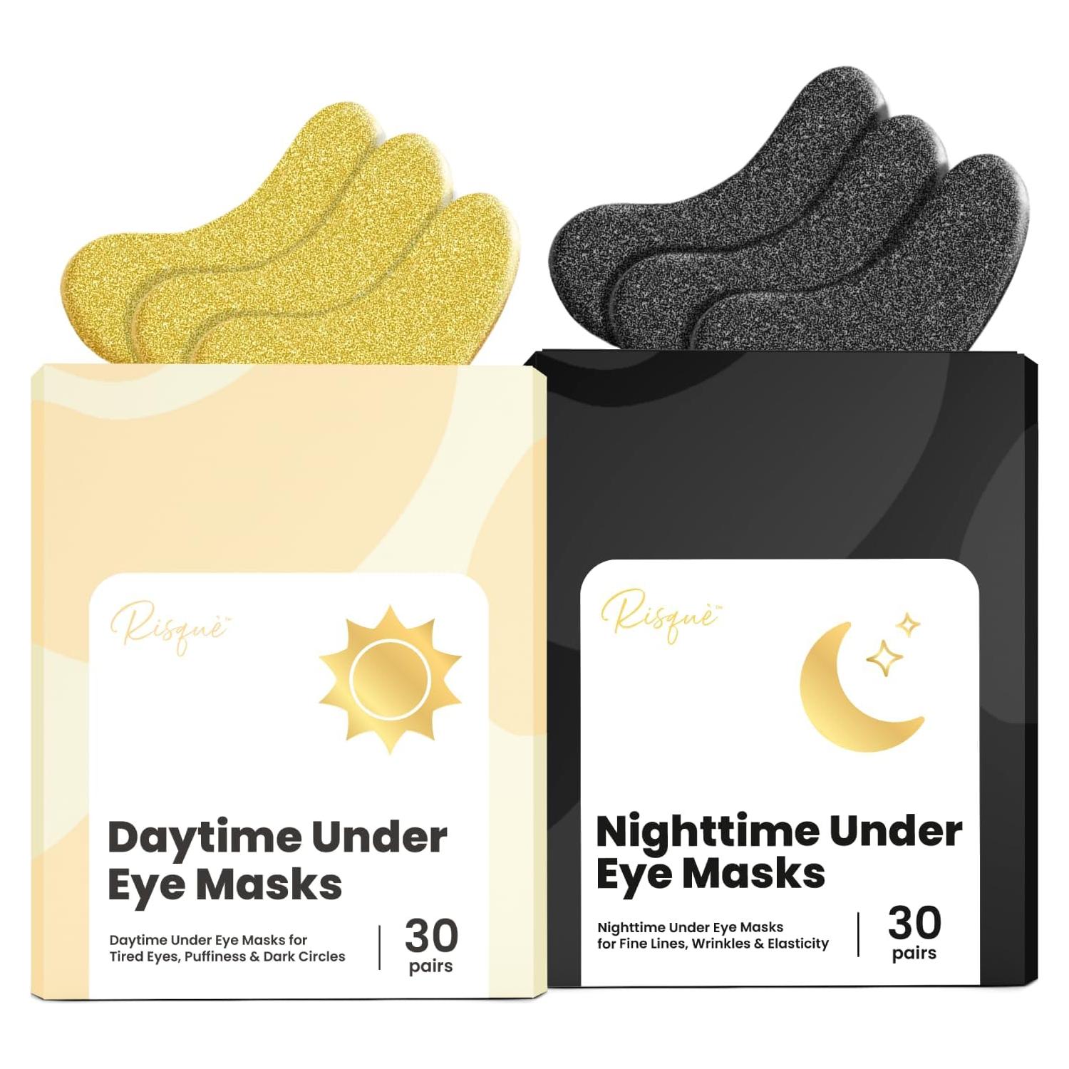 Parches para Ojos Risqué - 60 Pares Hidratantes Día y Noche