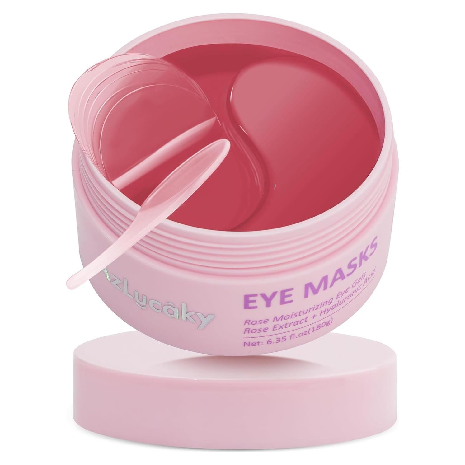 Mascarillas Hidrogel para Ojos Azlucaky - 40 Pares con Rosa y Ácido Hialurónico