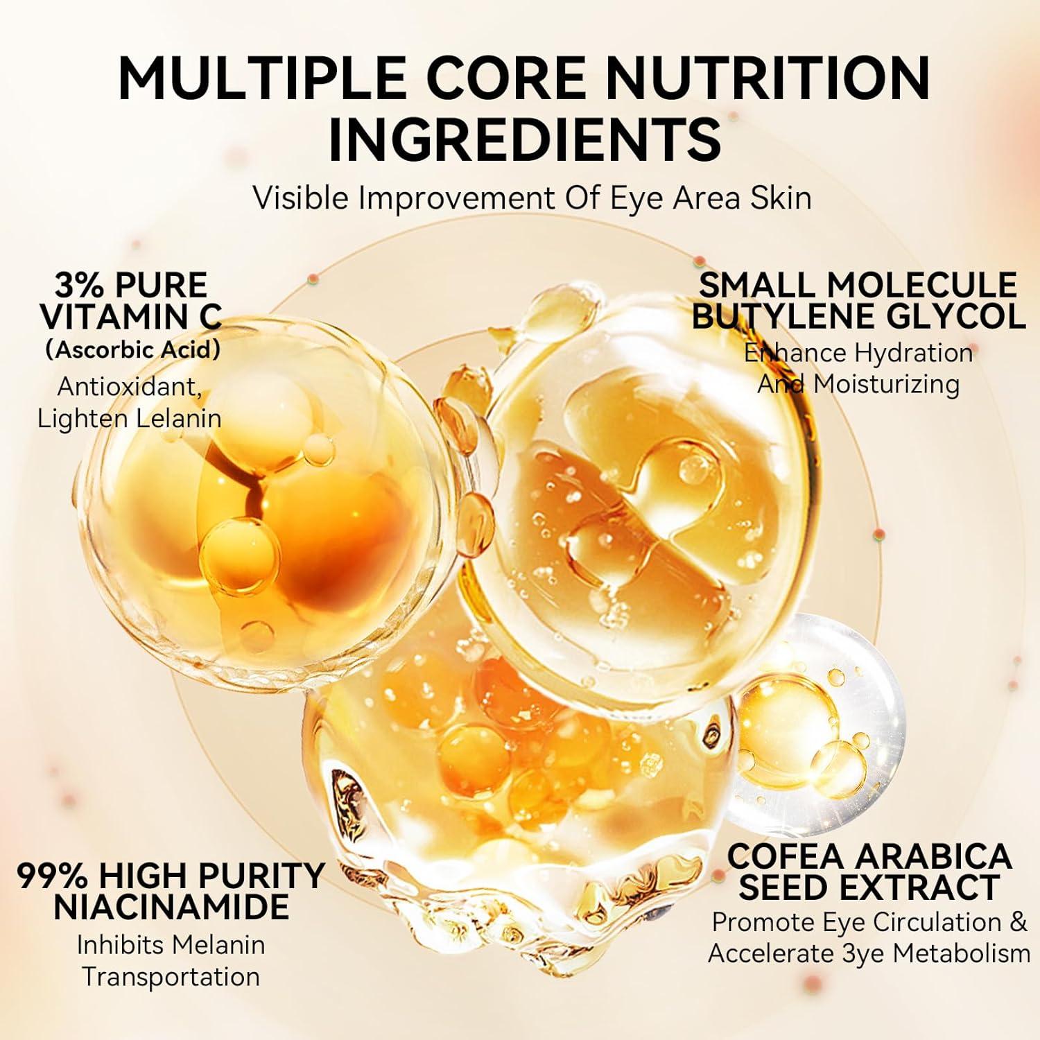 Parches para Ojos LANBENA con Vitamina C - 30 Pares Hidratantes