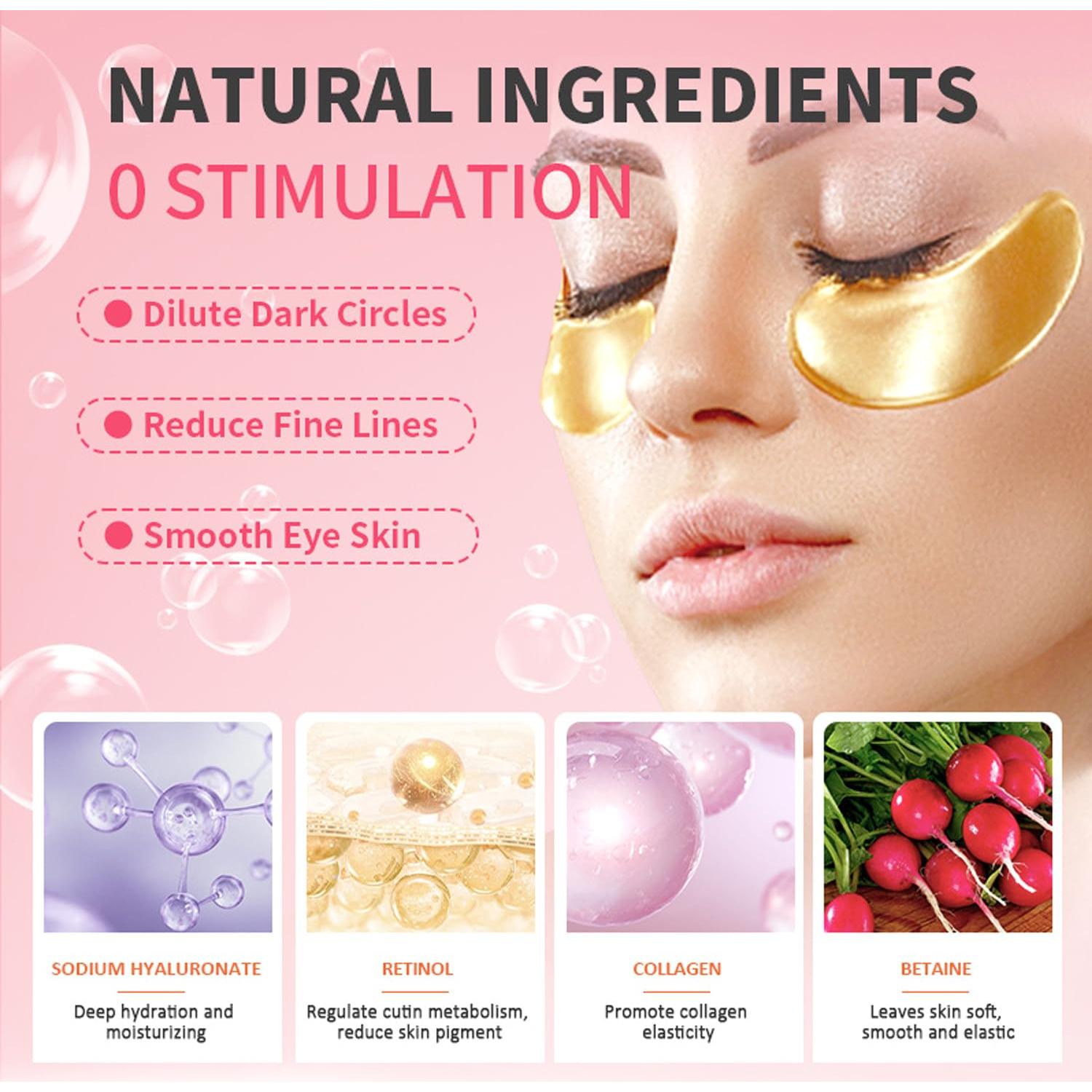 30 Pares de Mascarillas de Ojos y Labios de Oro 24K Miniling