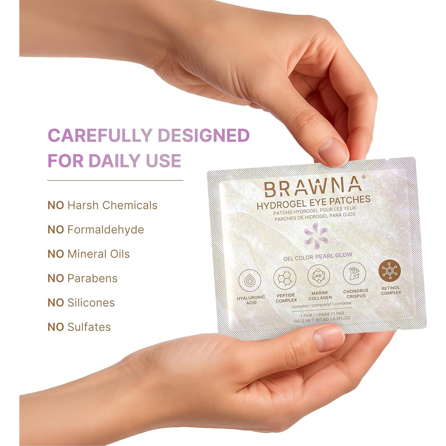 Parche Hidrogel para Ojos BRAWNA con Retinol y Colágeno - 24 Pares