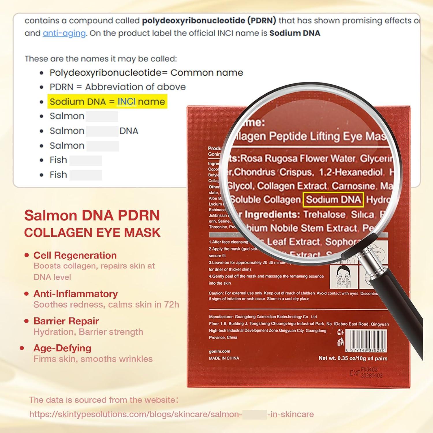 Parche para Ojos GONIM 360° con Colágeno y Retinol - 15 Piezas