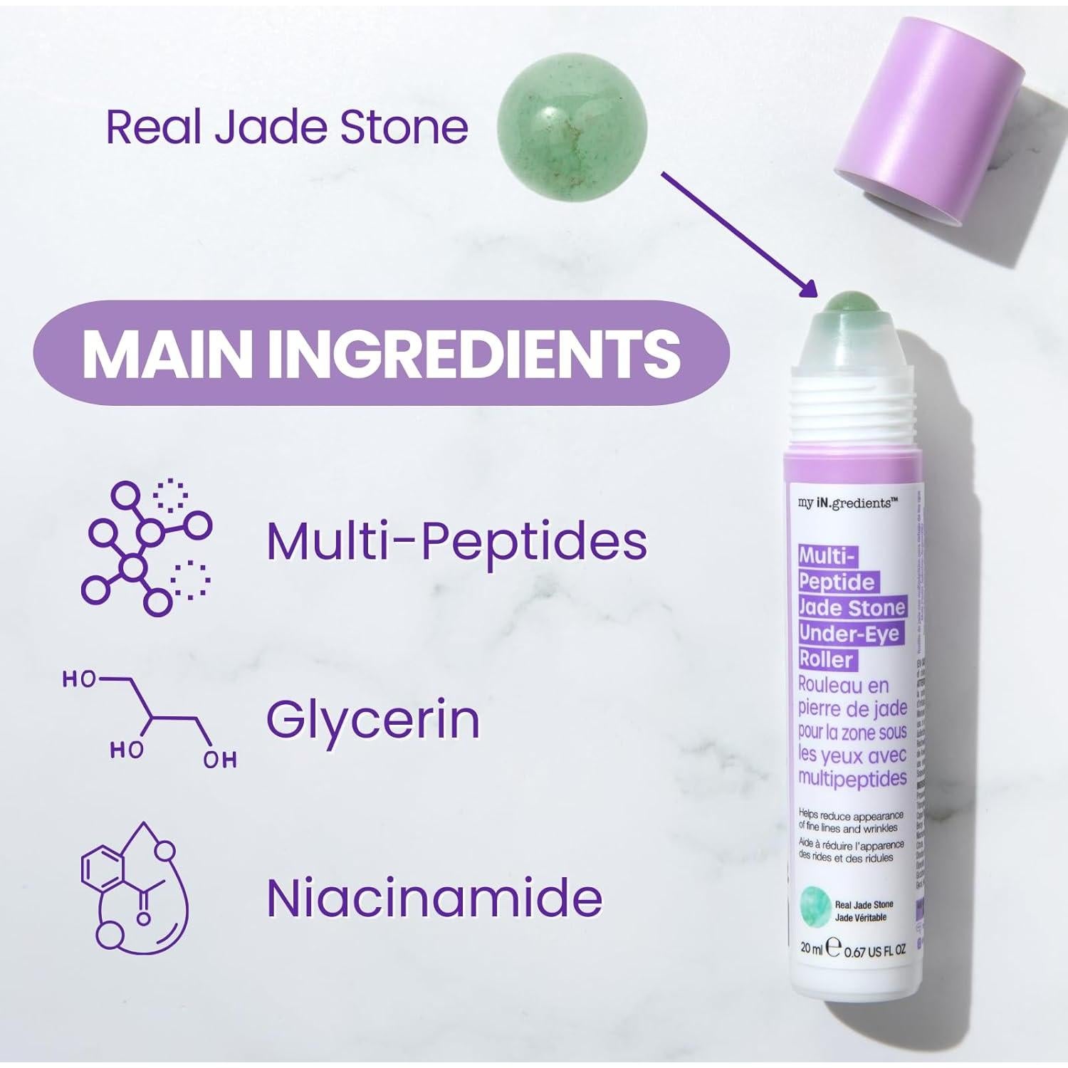 Suero Hidratante para Ojos Masque Bar 20ml con Rodillo Jade