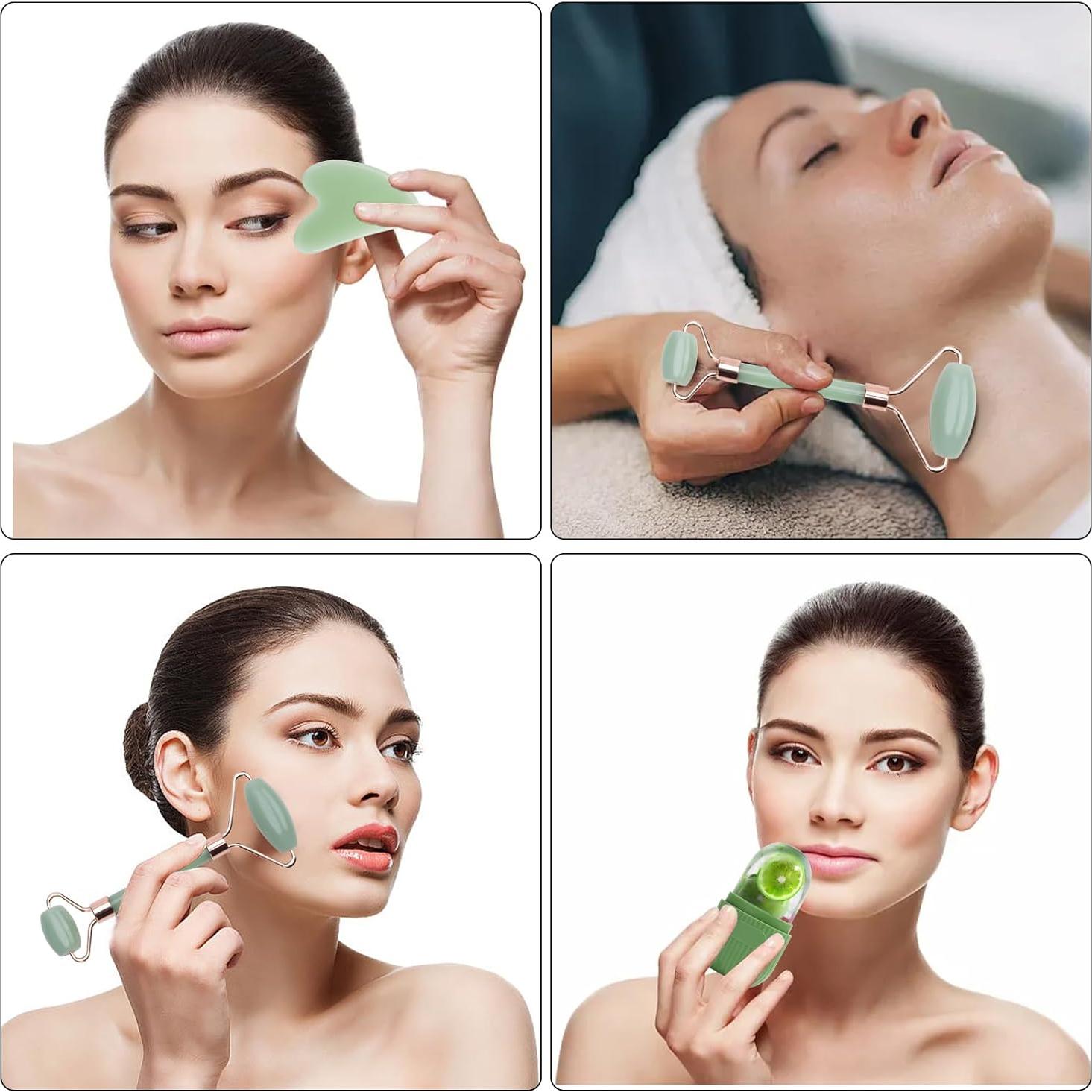 Rodillo de Hielo Facial Bestmemories + Gua Sha + Molde de Silicona