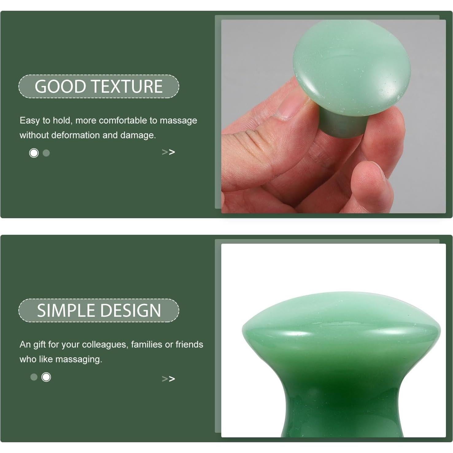 Masajeador Facial Gua Sha FOMIYES - 2 Piezas Jade Verde