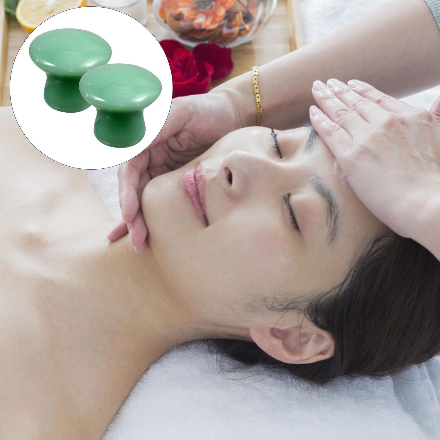 Masajeador Facial Gua Sha FOMIYES - 2 Piezas Jade Verde