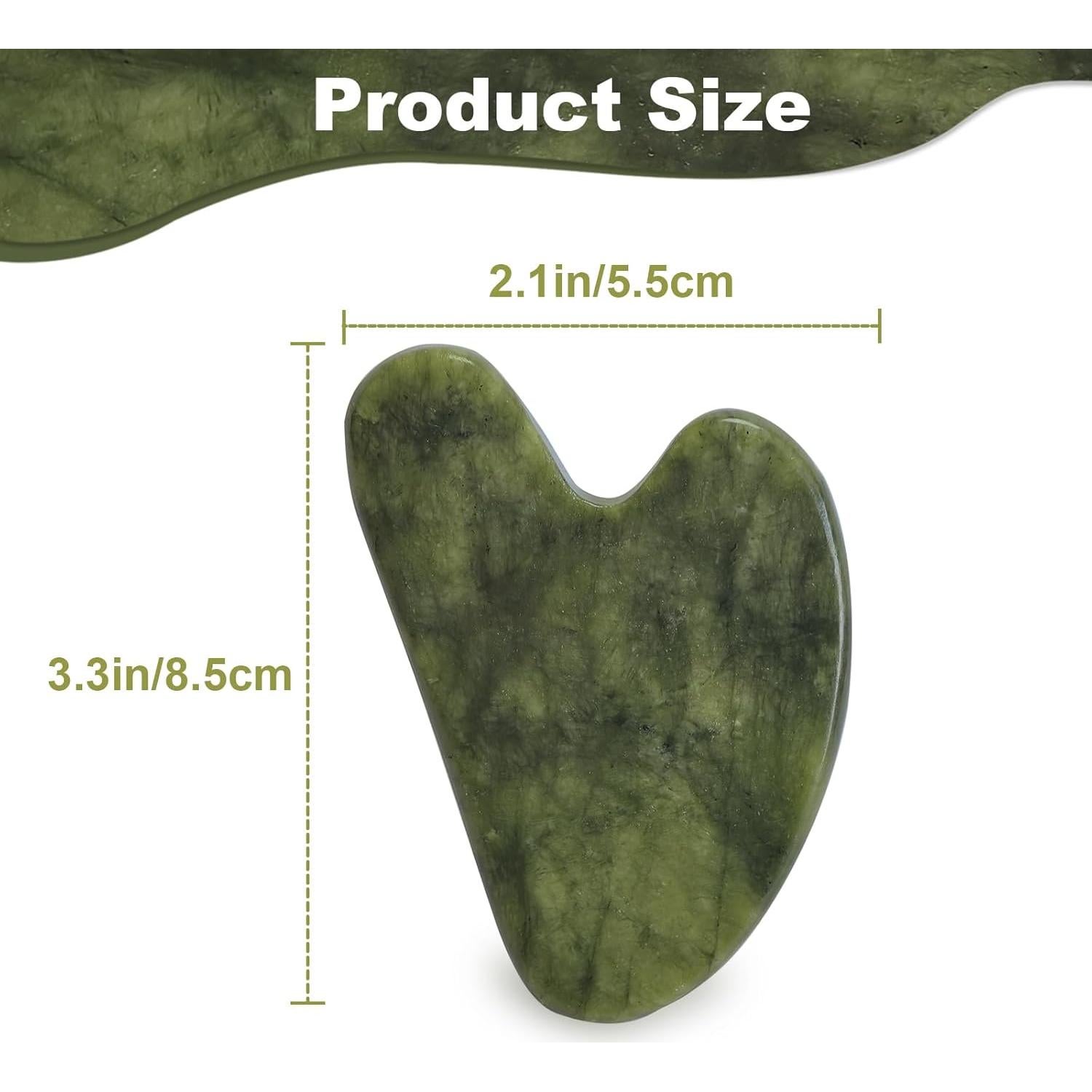 Herramienta Gua Sha Facial BLHLA Verde Natural 8.38cm
