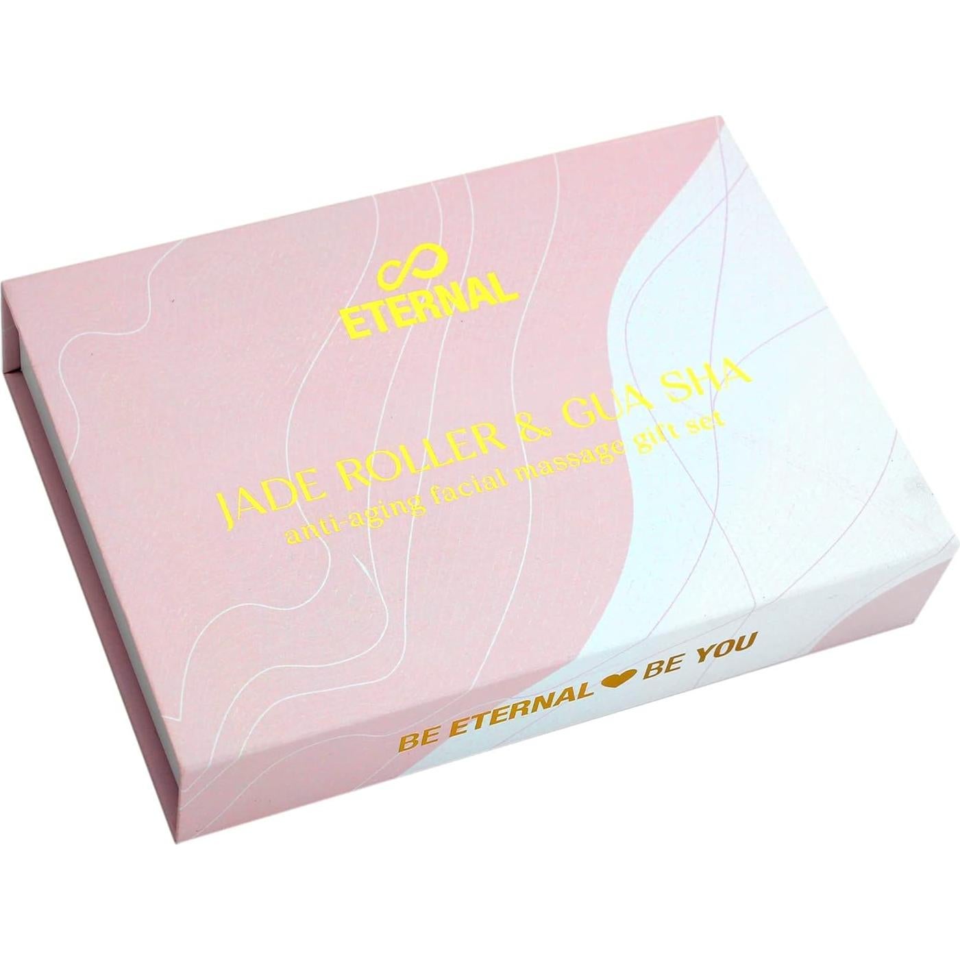 Set de Rodillo Facial de Jade Rosa y Gua Sha Eterno - Antienvejecimiento