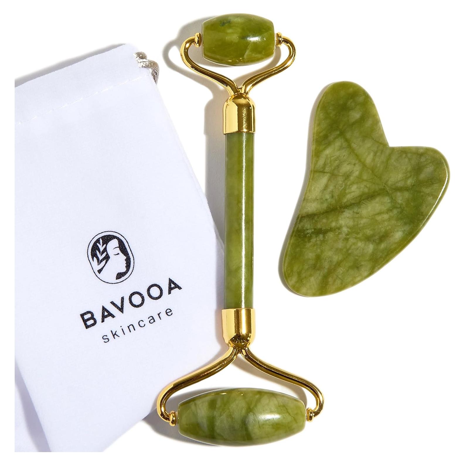 Rodillo de Jade y Gua Sha R.E.M - Masajeador Facial 100% Jade