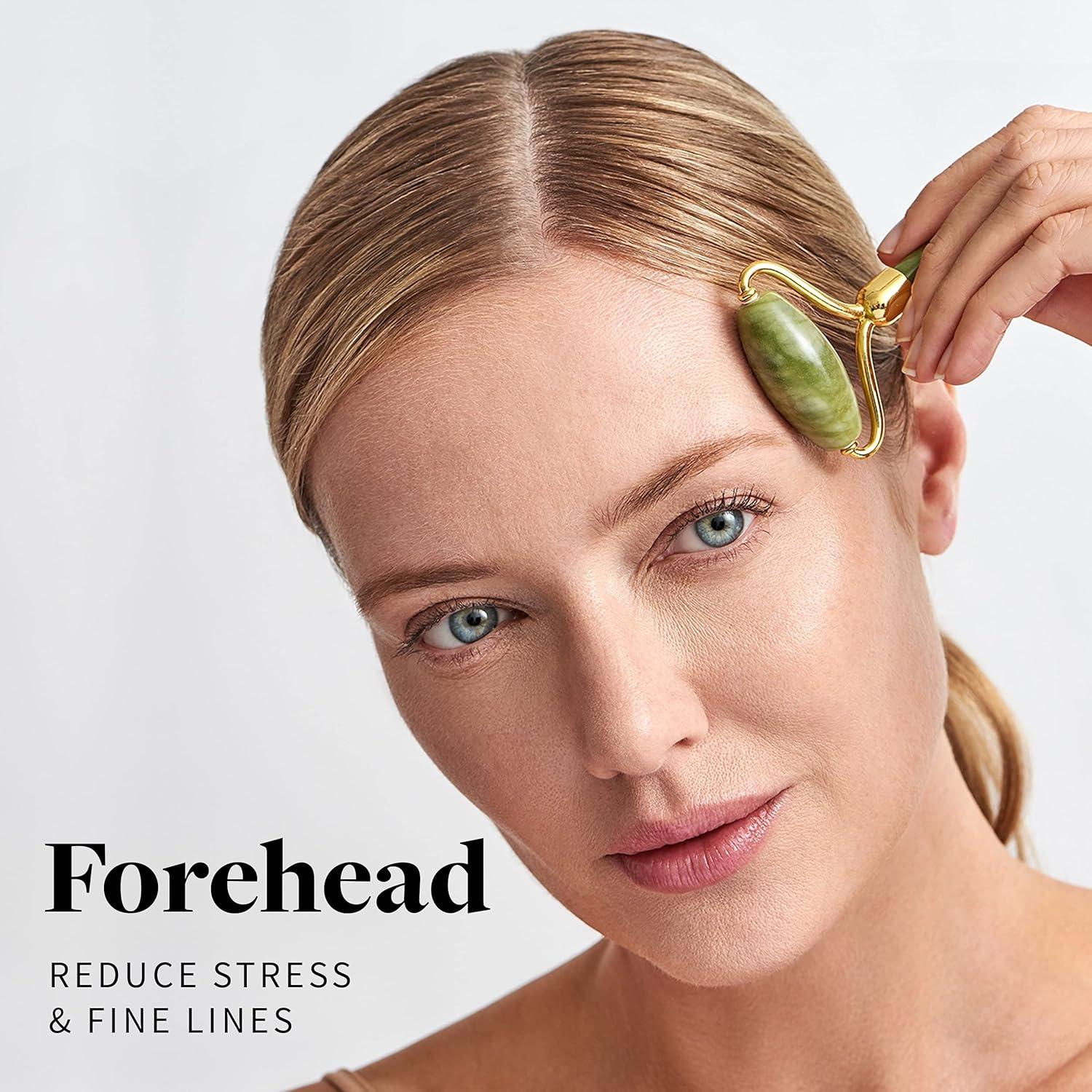 Rodillo de Jade y Gua Sha R.E.M - Masajeador Facial 100% Jade