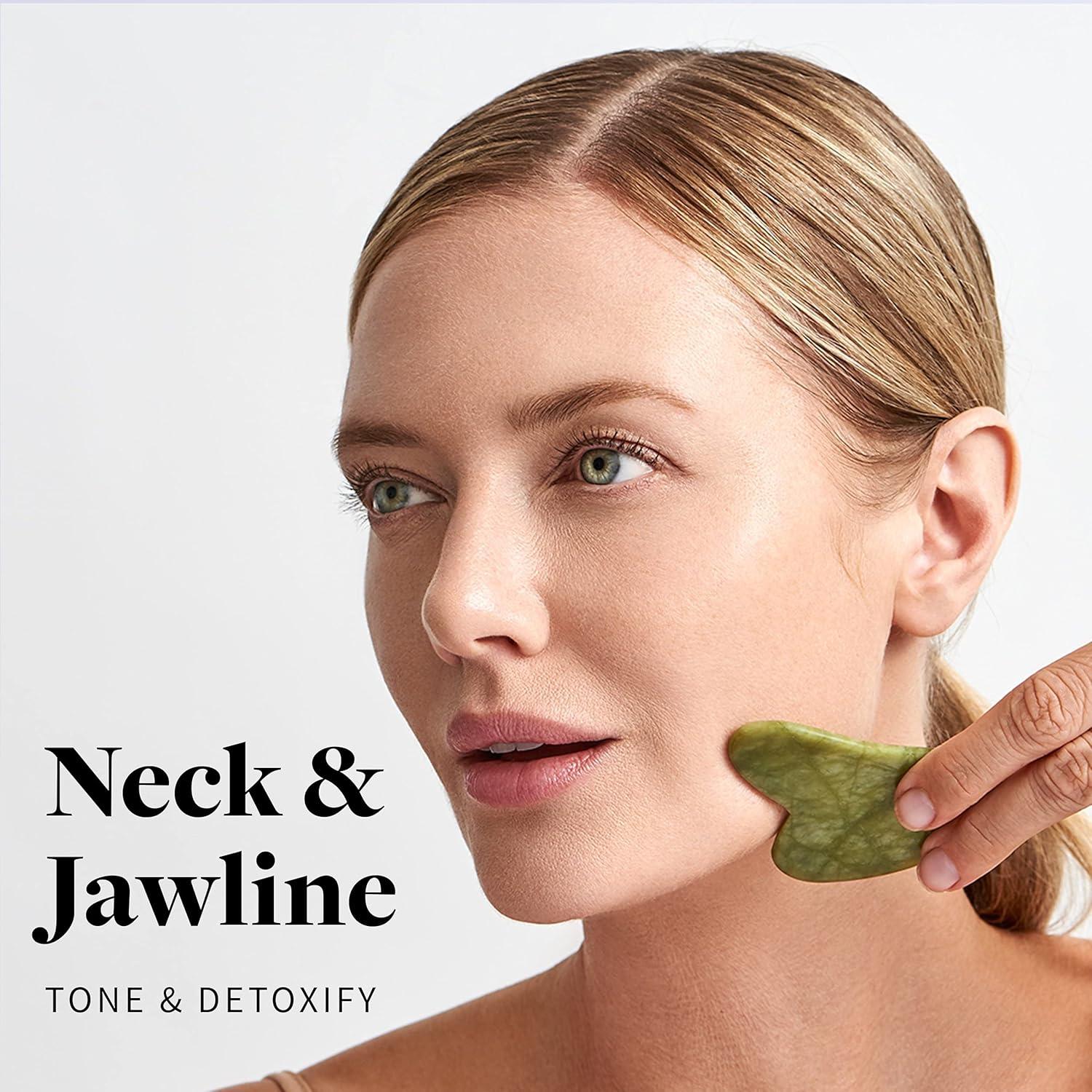 Rodillo de Jade y Gua Sha R.E.M - Masajeador Facial 100% Jade