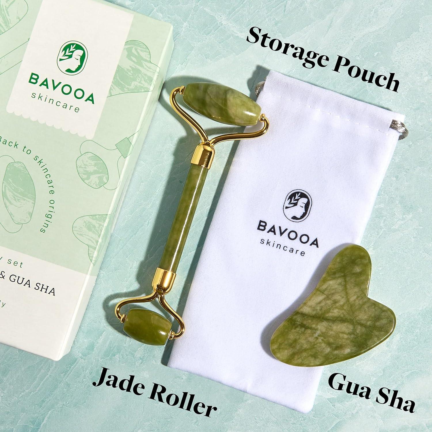 Rodillo de Jade y Gua Sha R.E.M - Masajeador Facial 100% Jade