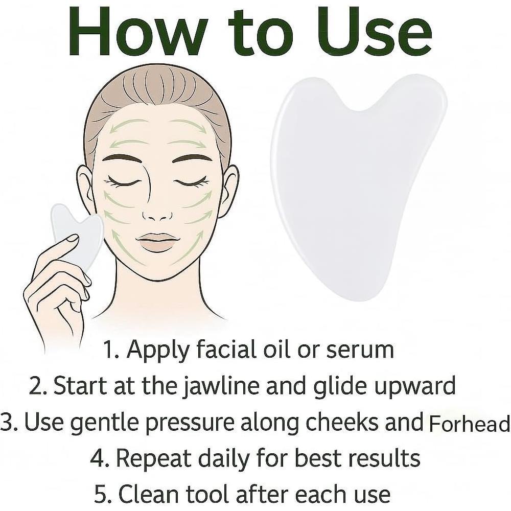 Juego de Herramientas Gua Sha y Rodillo de Jade CasaCare - Antienvejecimiento