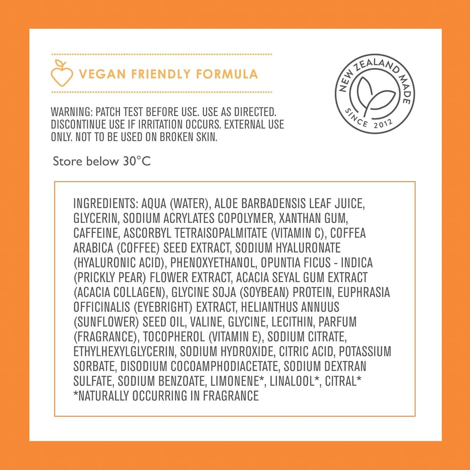 Parche Hidratante para Ojos By Nature - Vitamina C y Cafeína - 5 Pares