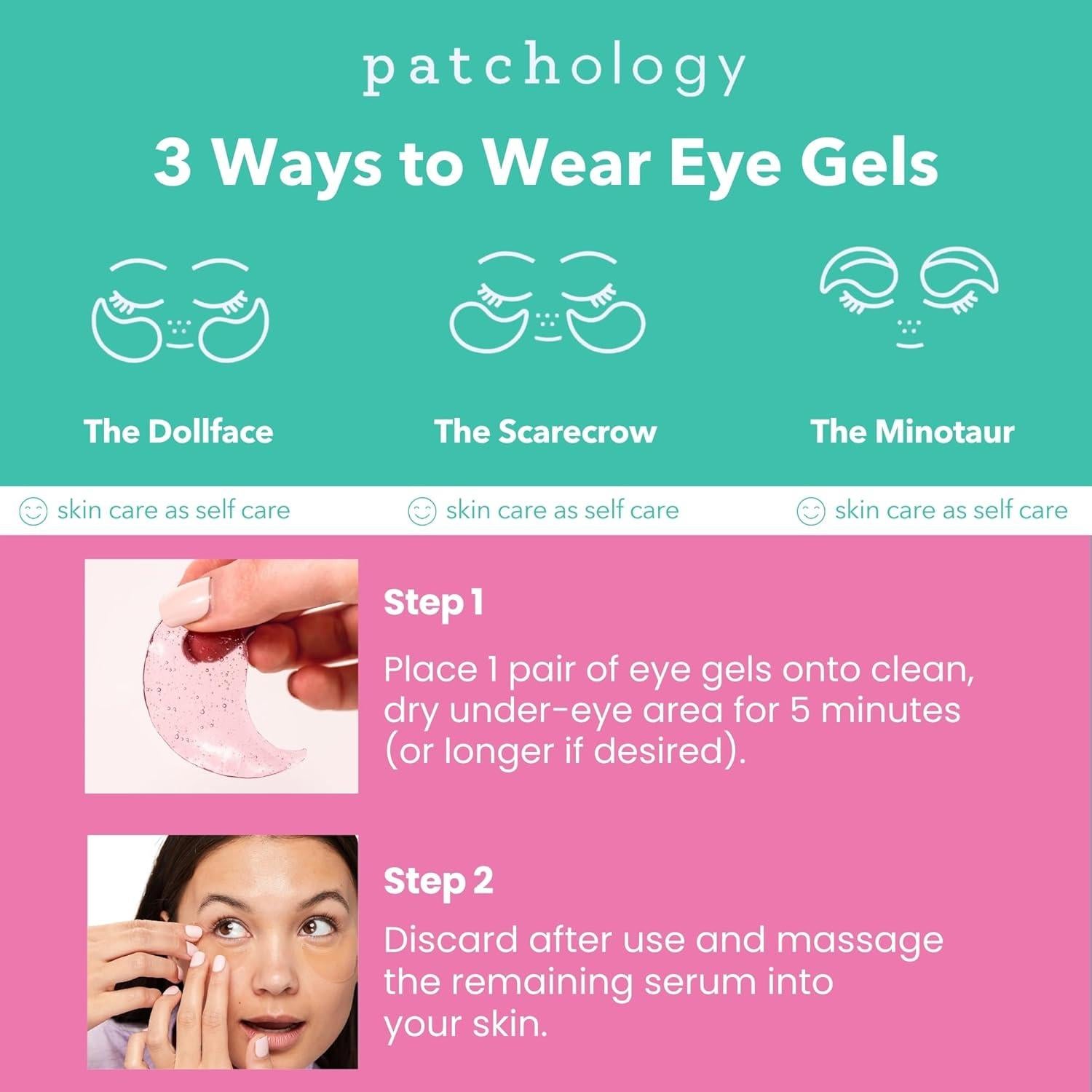 Parches Hidratantes para Ojos Patchology - Set 6 Unidades Rosé y Bubbly