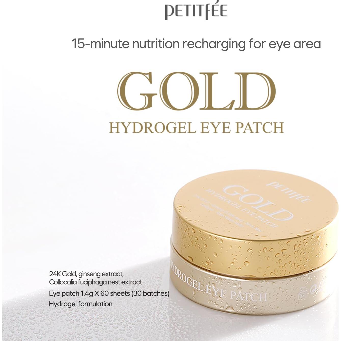 Mascarilla Hidratante de Gel Petitfee 60 Parches Oro 24K