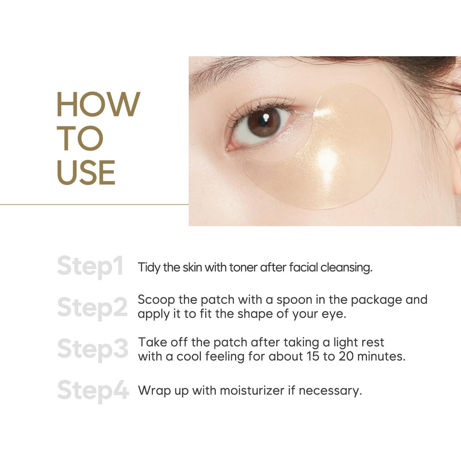 Mascarilla Hidratante de Gel Petitfee 60 Parches Oro 24K