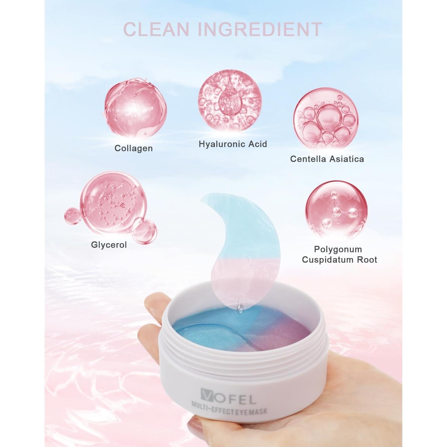 Parche para Ojos VOFEL - Hidratante Gel Colágeno 30 Pares