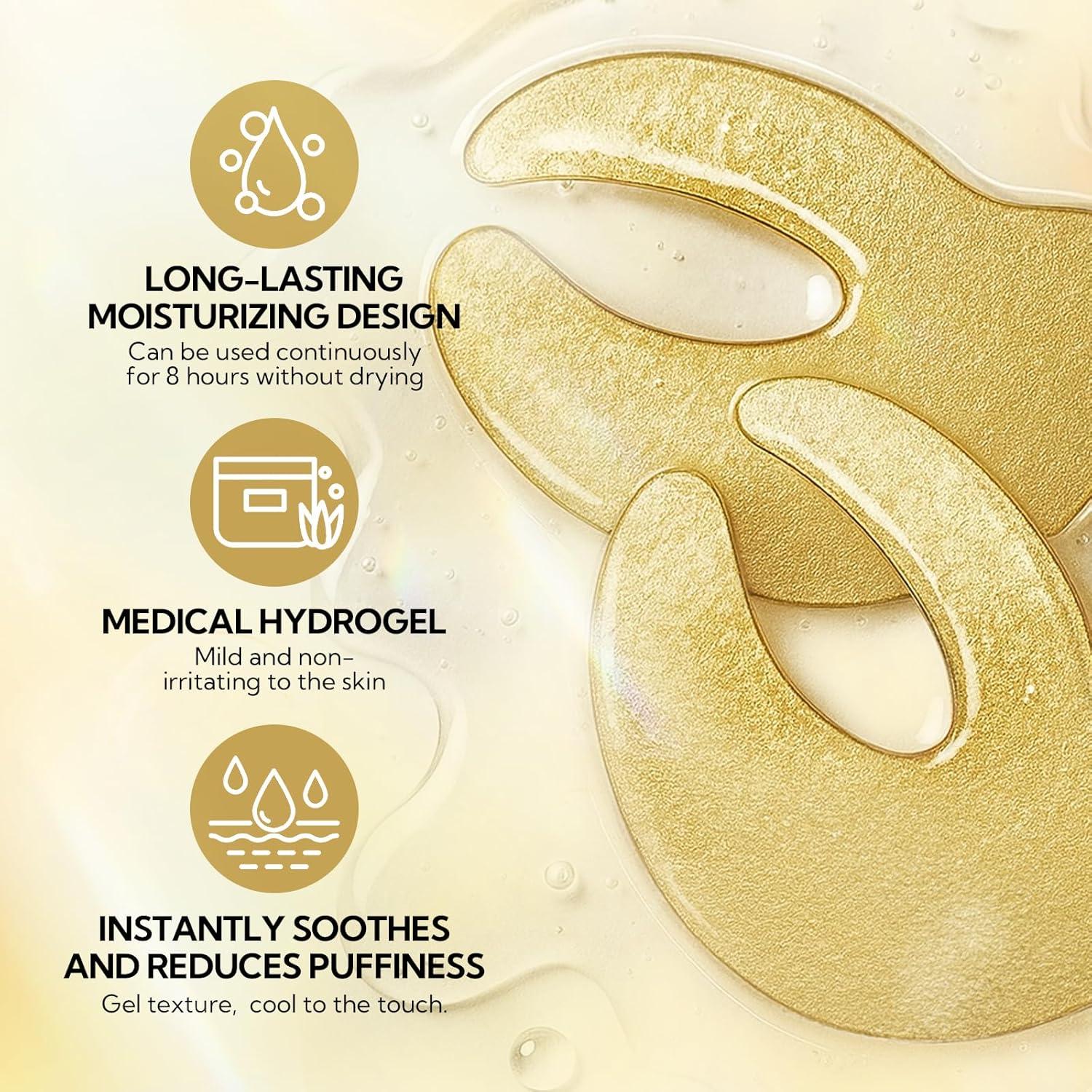 Parches para Ojos LANBENA 24K - Reducción de Bolsas y Arrugas (6 Pares)