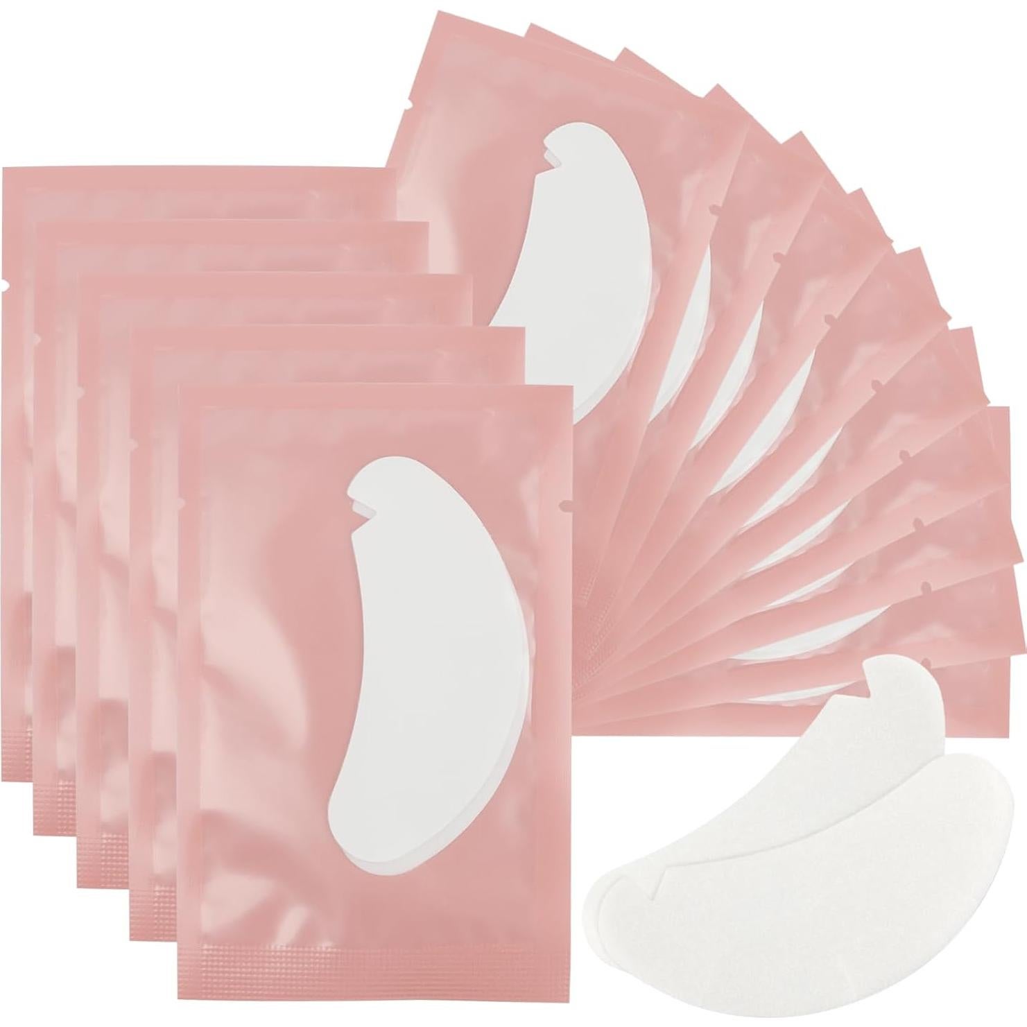 100 Pares Almohadillas de Gel Hidrogel Rosa para Ojos - Mekupeu