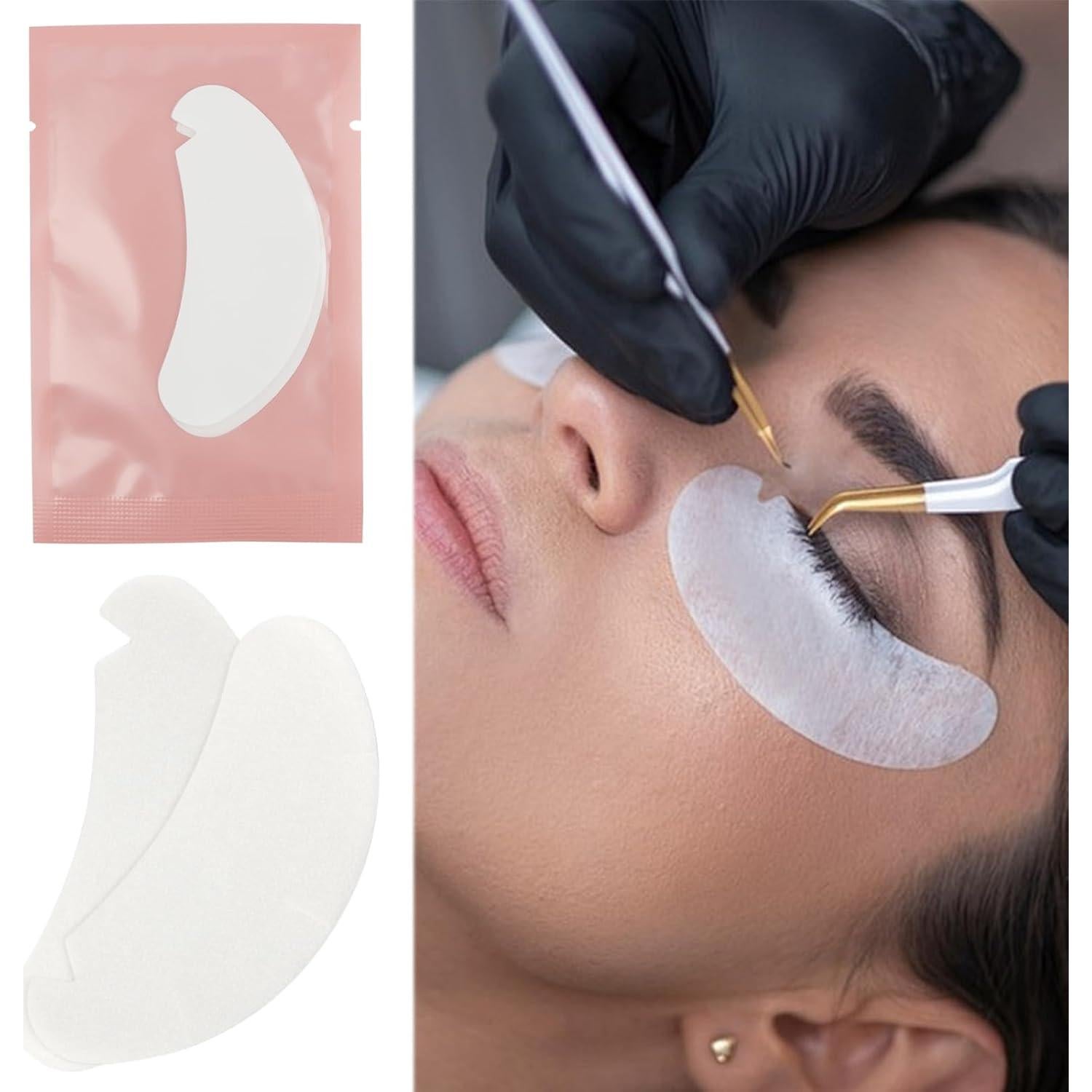 100 Pares Almohadillas de Gel Hidrogel Rosa para Ojos - Mekupeu