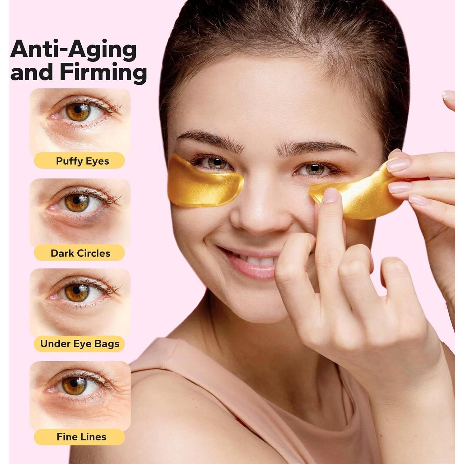 Parches de Ojos Komoko 25 Pares 24K Colágeno Anti-Envejecimiento