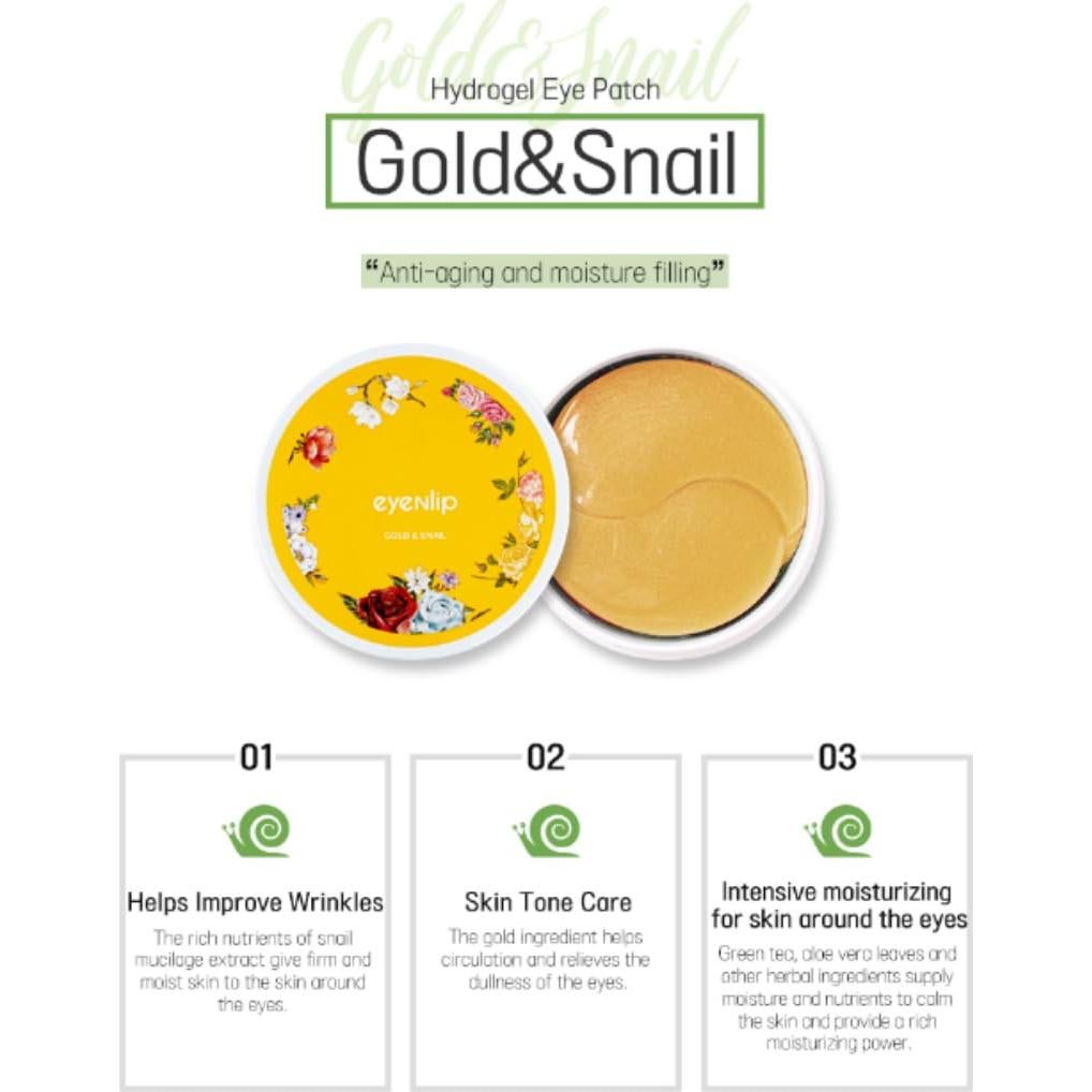 Parches Hidrogel de Oro y Caracol MISKIN 60 pcs - Hidratantes Ojos