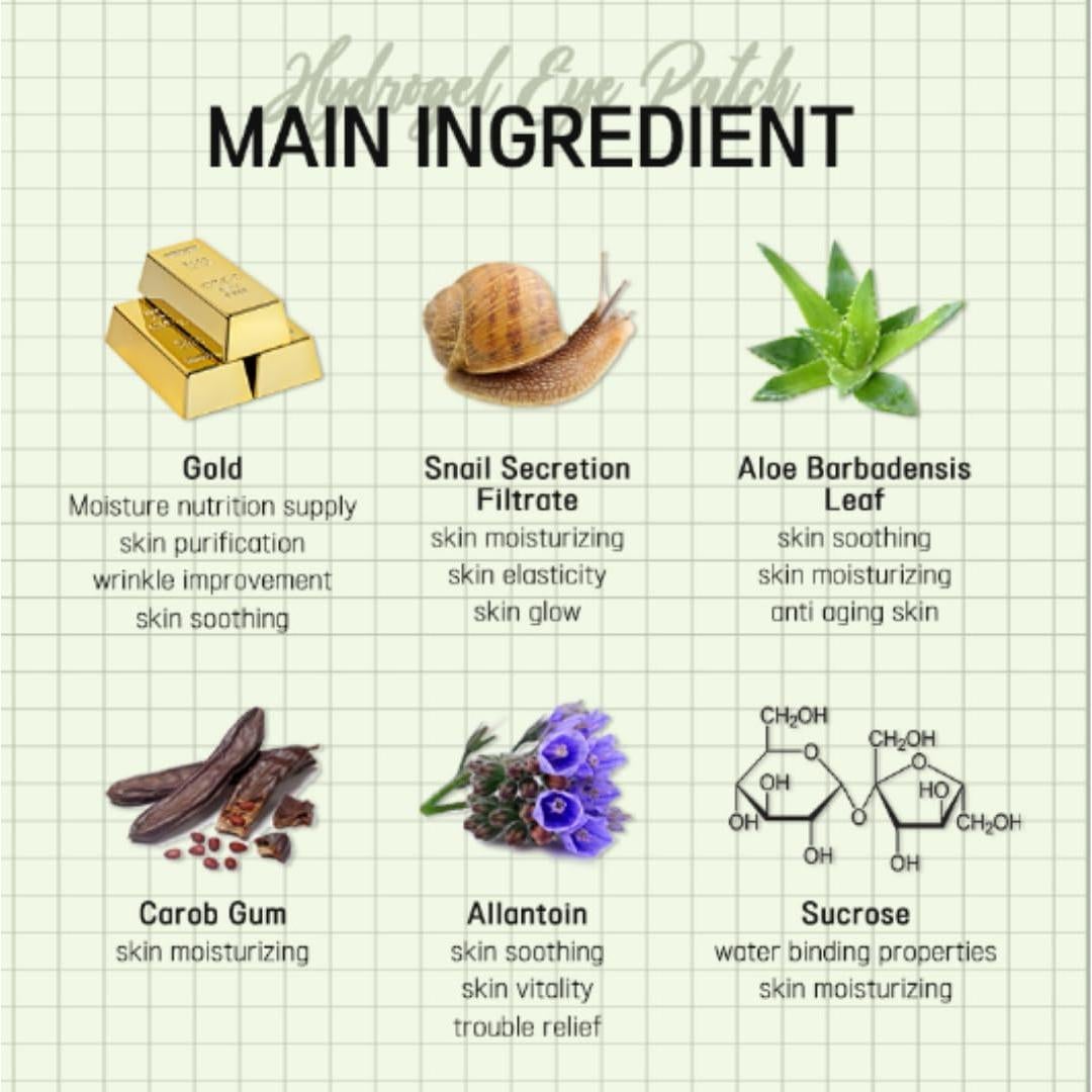 Parches Hidrogel de Oro y Caracol MISKIN 60 pcs - Hidratantes Ojos