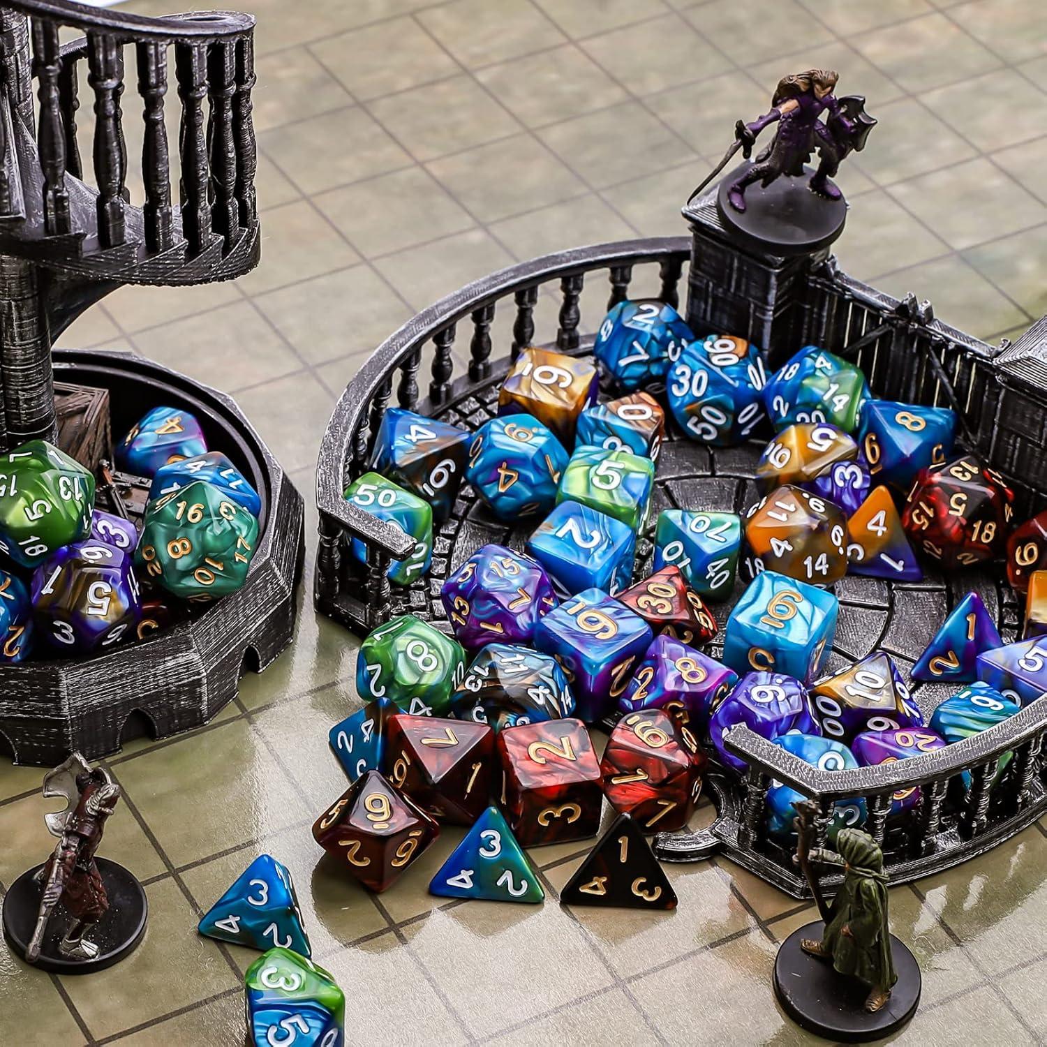 Juego de Dados Poliedricos CiaraQ 35 Piezas D4 D6 D8 D10 D12 D20