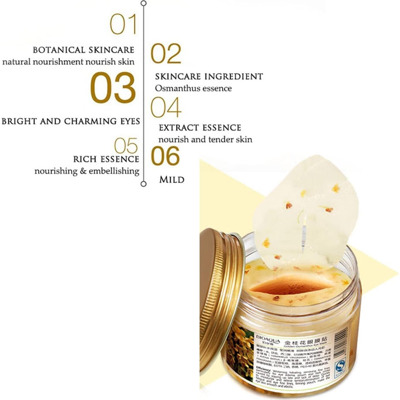 Máscara de Ojos BIOAQUA Osmanthus Dorado 80 Pcs Hidratante