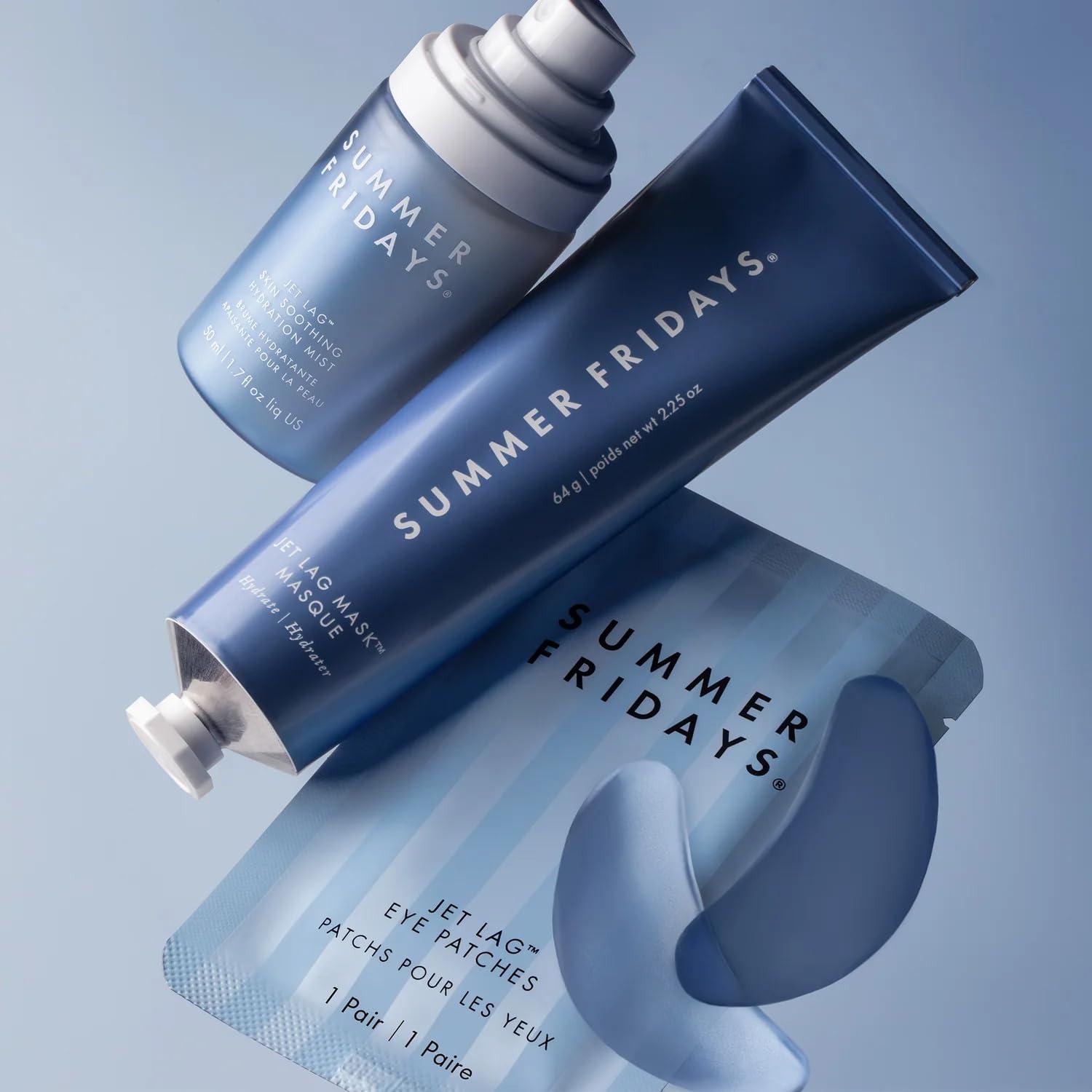 Summer Fridays Jet Lag Under Eye Patches - Hydrating & Depuffing Hydrogel Eye Masks with Caffeine & Peptides to Soothe & Refresh the Undereye Area (6 Pairs)