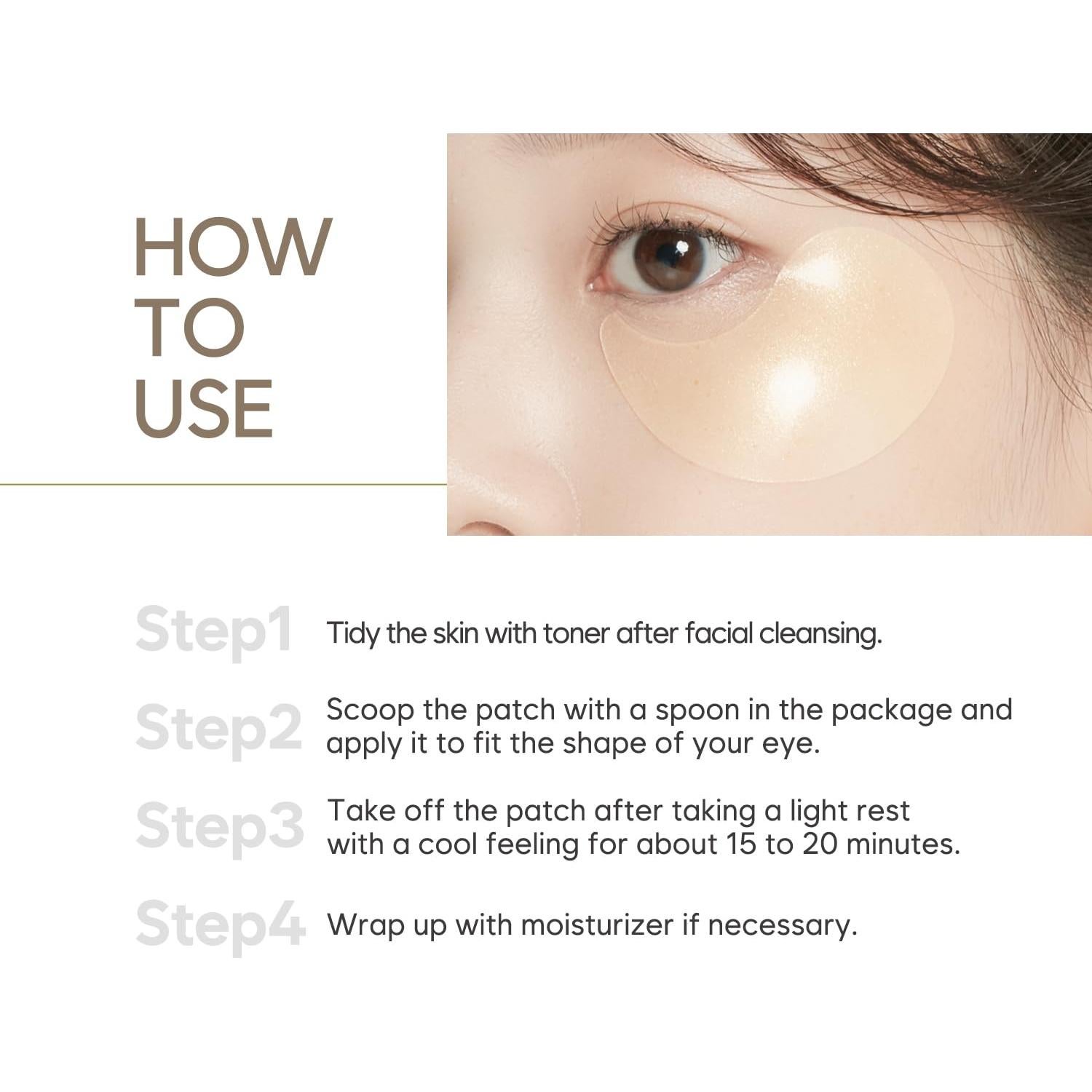 Parche Hidrogel para Ojos Petitfee 60 Pcs Oro y Caracol