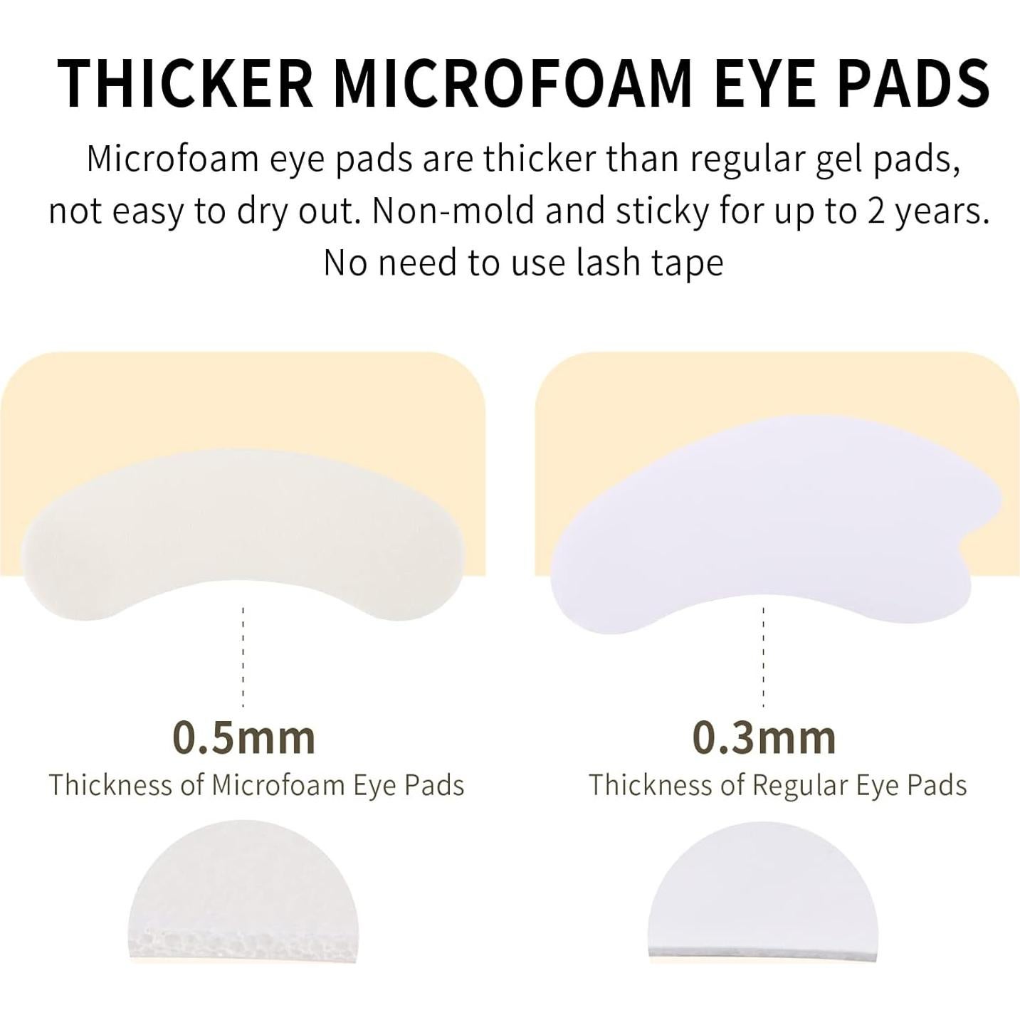 100 Almohadillas de Espuma Hipoalergénicas Miuffue para Pestañas
