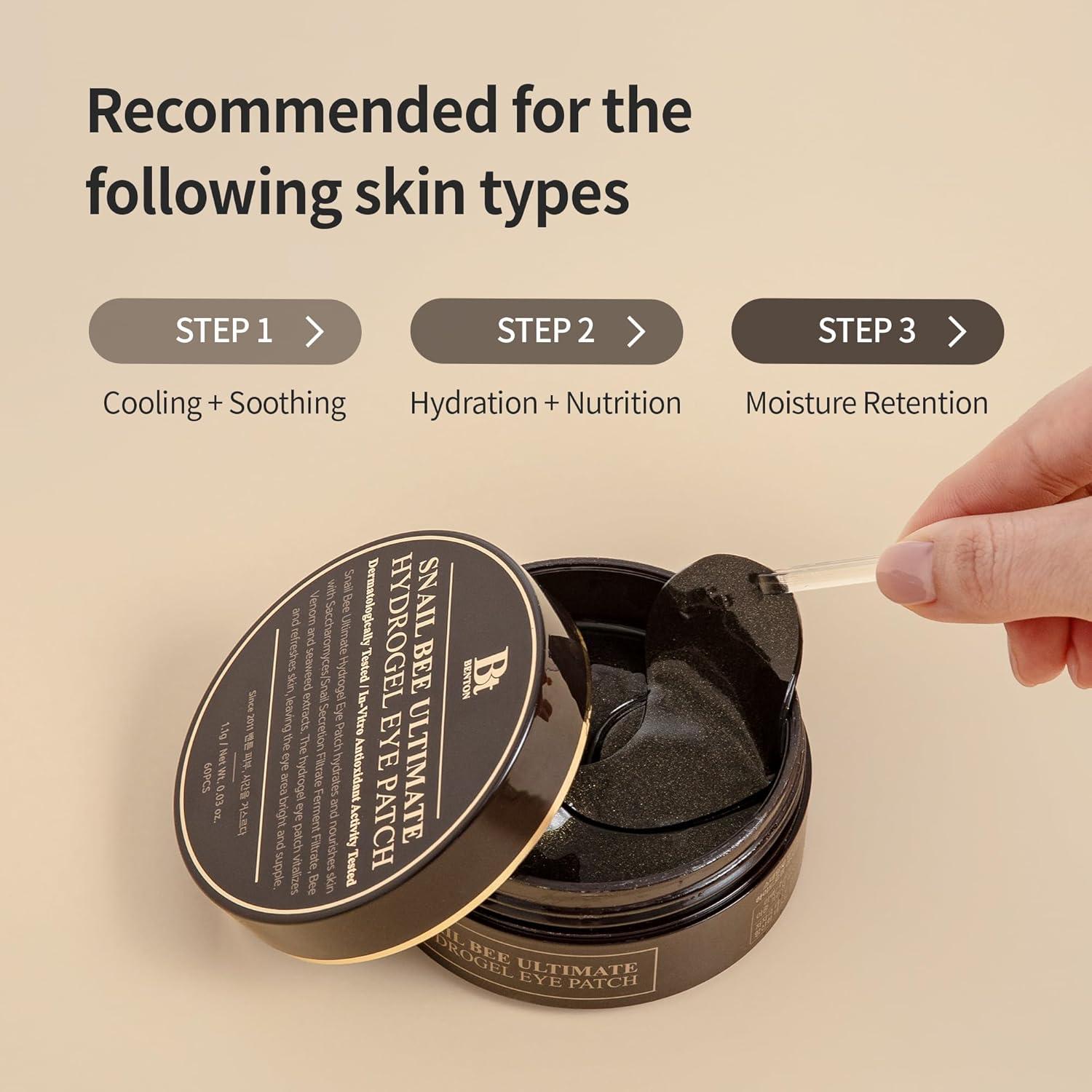 Parche Hidrogel para Ojos Benton Snail Bee 60pcs Hidratante