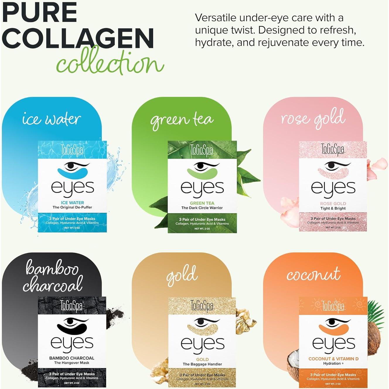 Almohadillas de Gel Antienvejecimiento ToGoSpa Té Verde - 3 Unidades