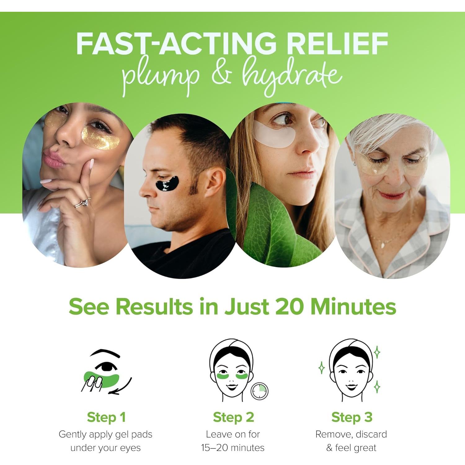 Almohadillas de Gel Antienvejecimiento ToGoSpa Té Verde - 3 Unidades