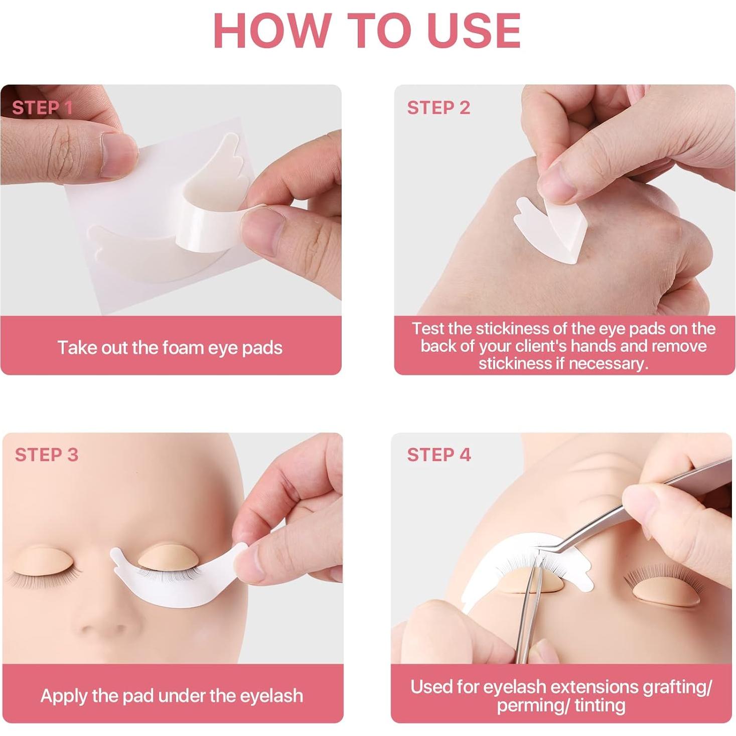 Almohadillas de Espuma para Ojos Bonitos - 100 Pares Hipoalergénicas