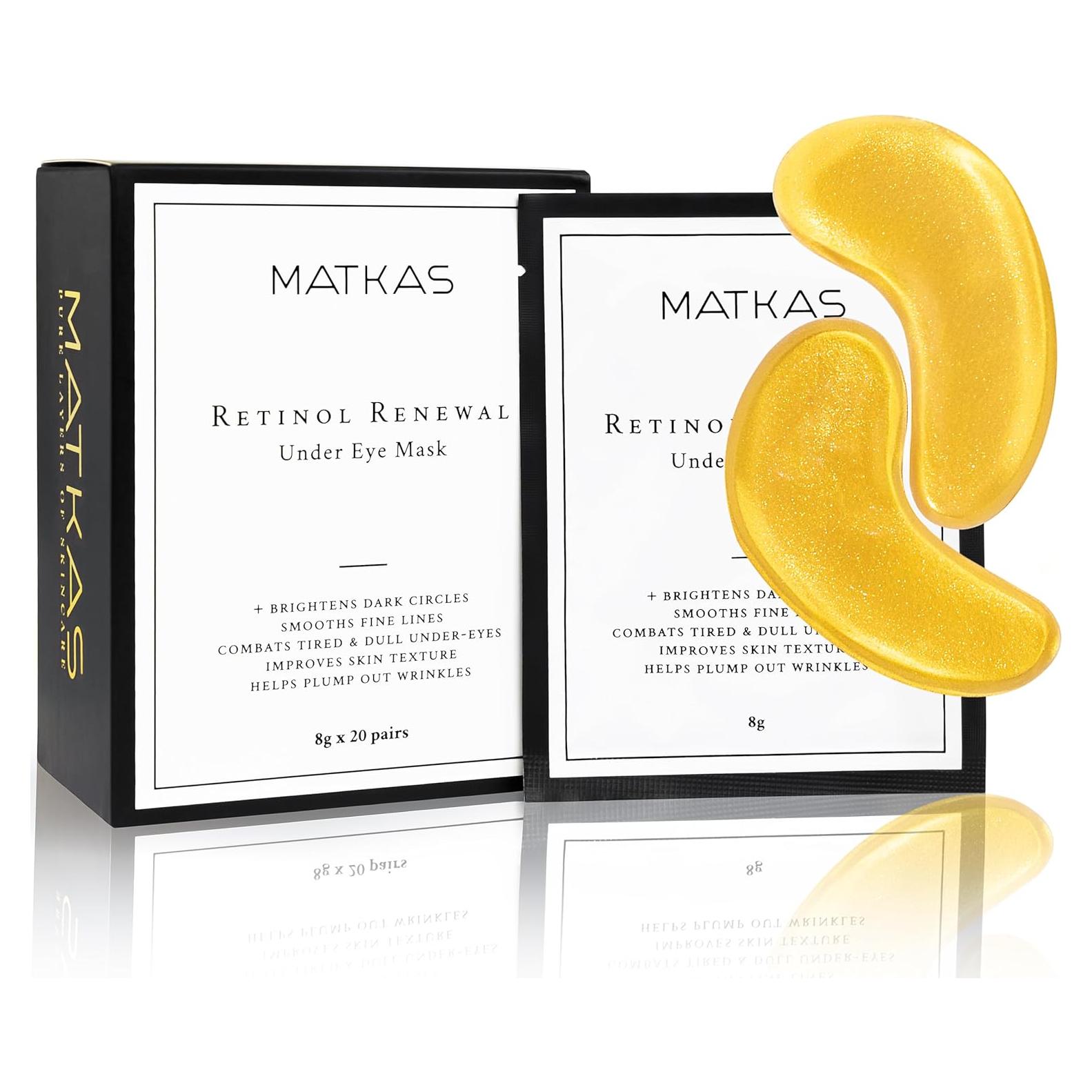 Mascarilla de Ojos de Oro MATKAS - 20 Pares, Anti-Ojeras y Anti-Hinchazón