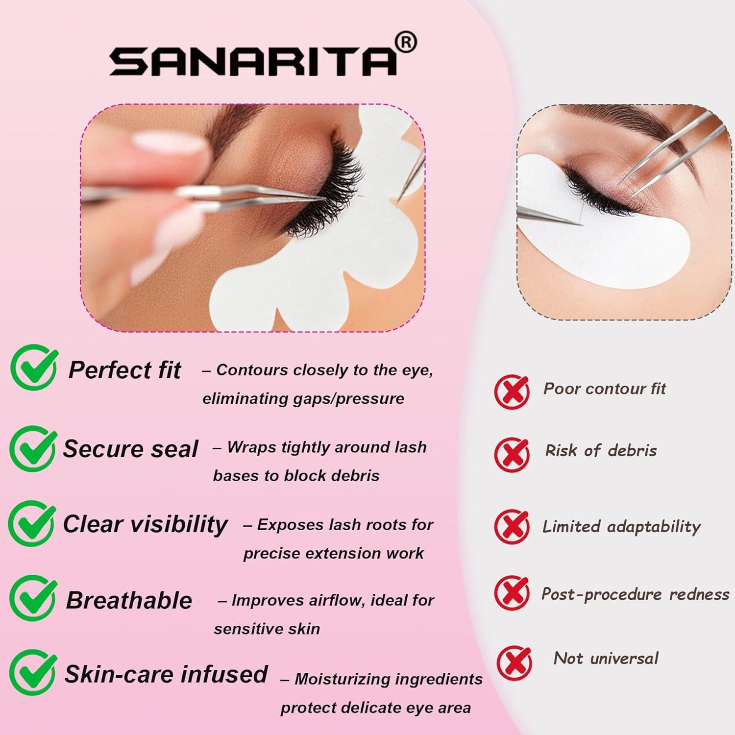 100 Pares Almohadillas de Gel SANARITA para Ojos Rosa