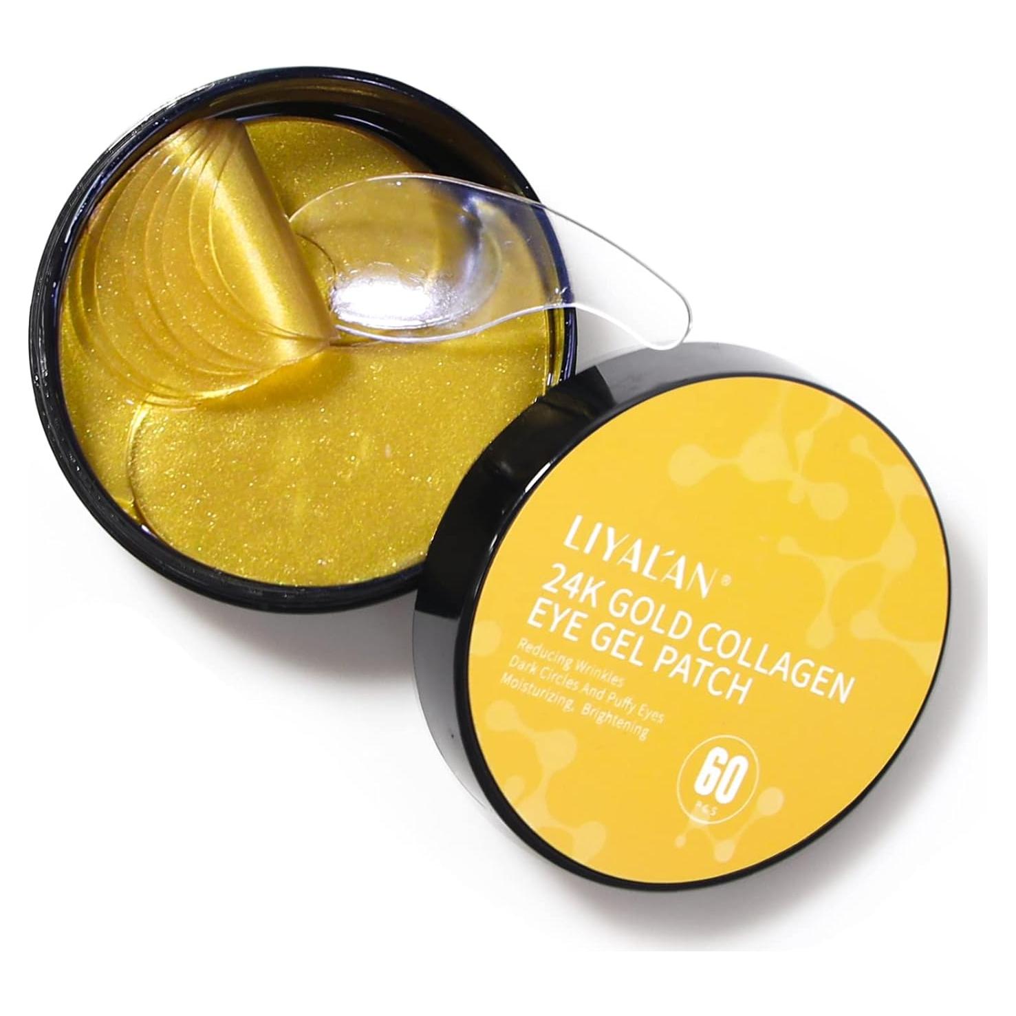 Parche de Ojos LIYALAN 24K Hidratante 60 Pcs Antienvejecimiento