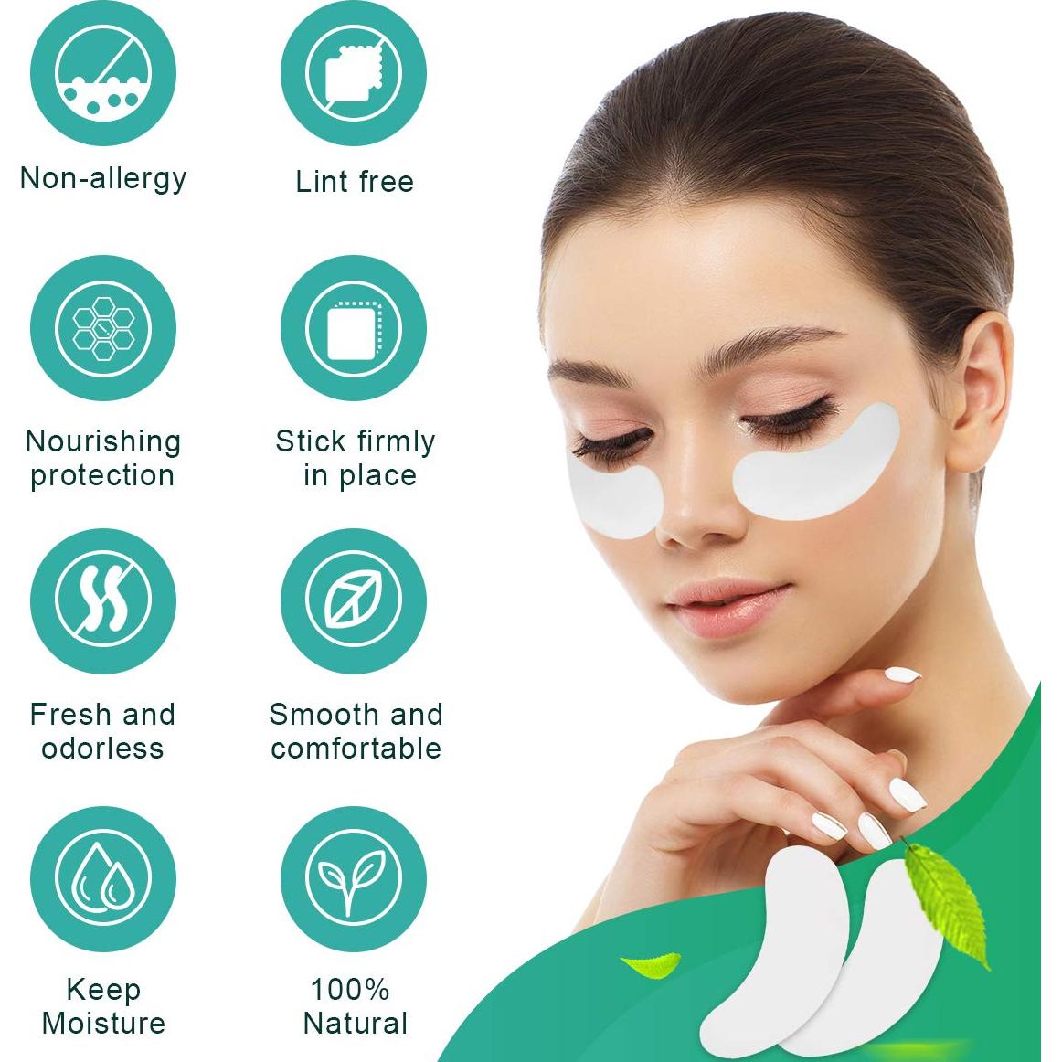 Almohadillas para Ojos AHIER 100 Pares Hidrogel Extensiones