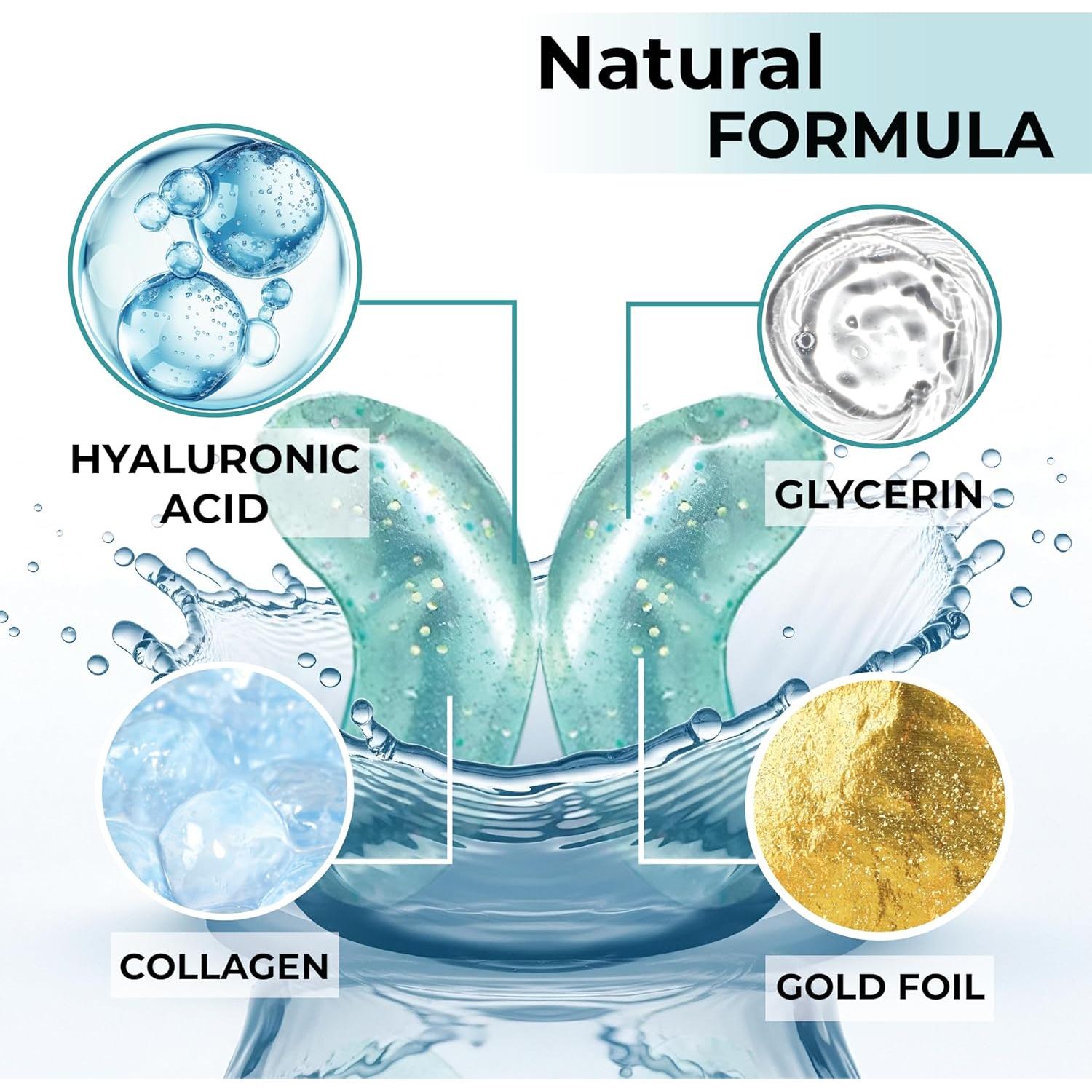 Mascarillas para Ojos de Gel Colágeno 24K Herbs Healthy - 20 Pares