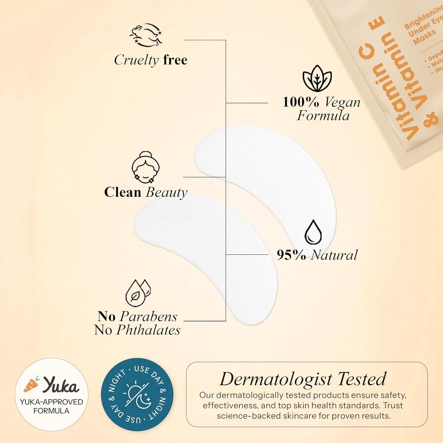 Parches para Ojos Klar and Co con Vitamina C y E - 5 Pares