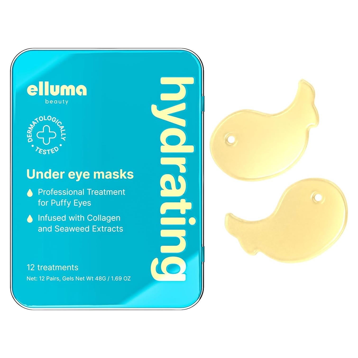 Parche para Ojos Hidrogel Elluma Beauty - 12 Pares Hidratantes