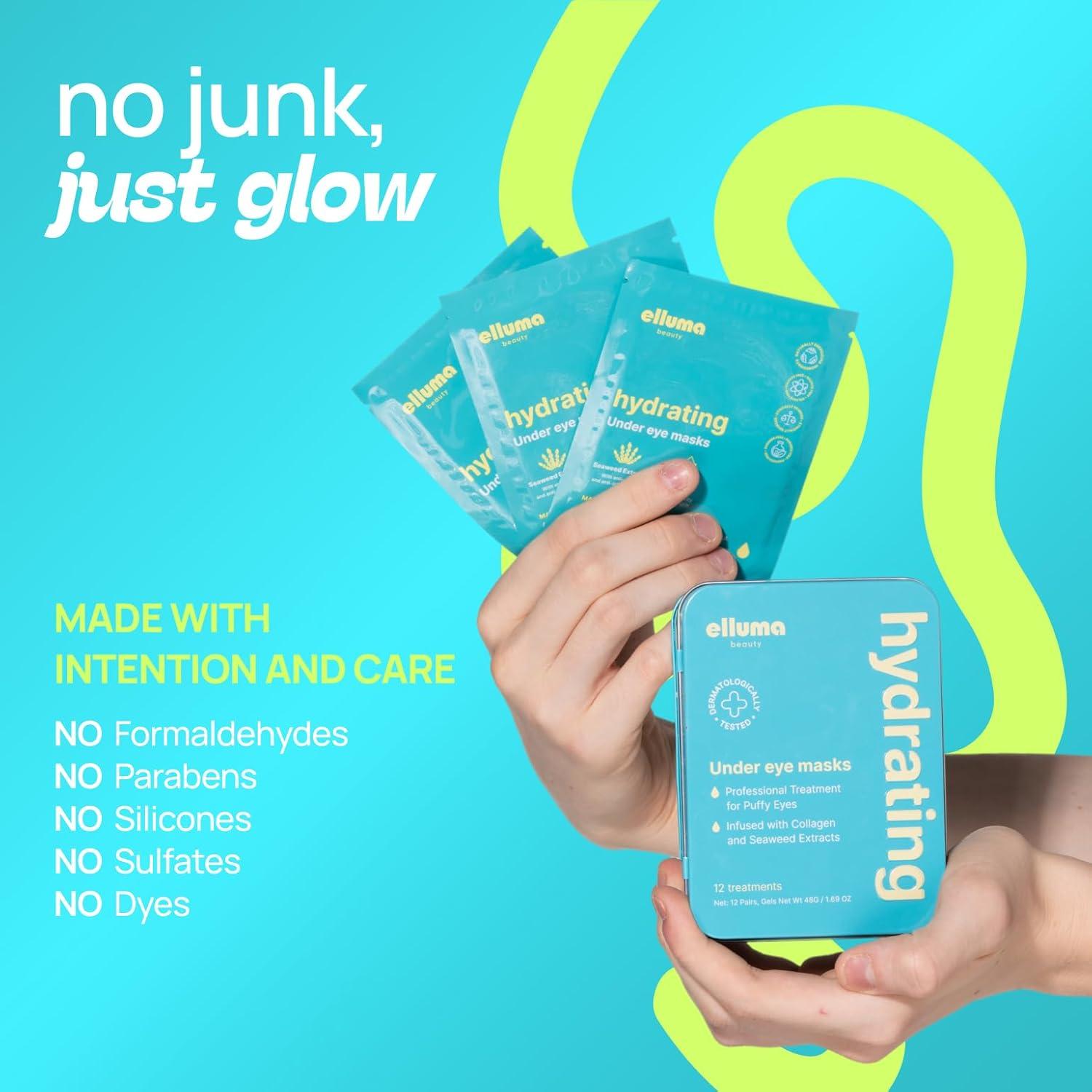 Parche para Ojos Hidrogel Elluma Beauty - 12 Pares Hidratantes