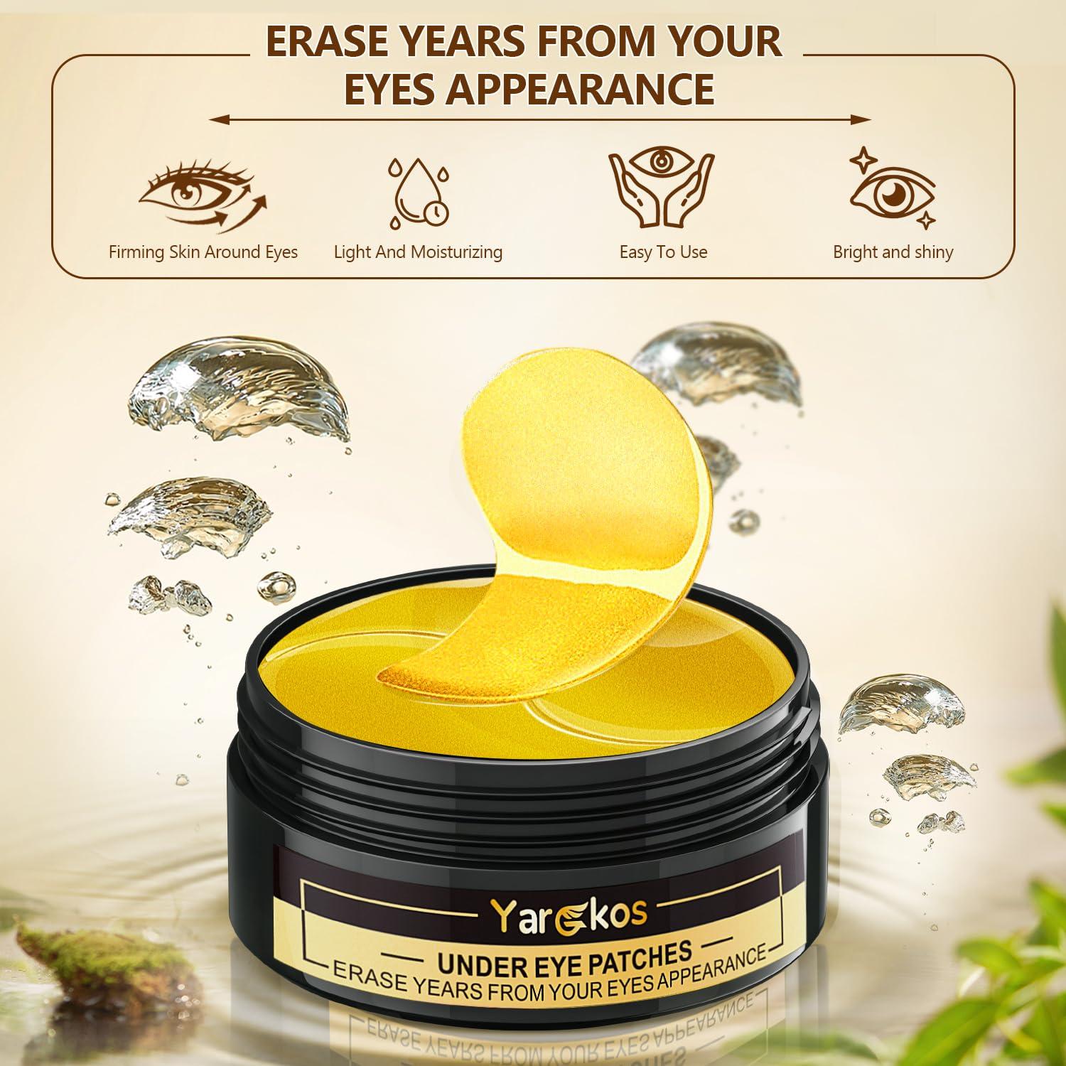 Mascarilla de Ojos Hidratante Yargkos 60 Pcs Colágeno 24K