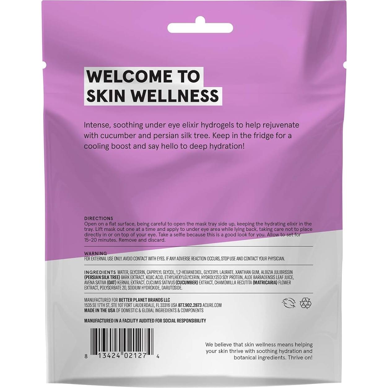 Mascarilla Hidrogel Rejuvenecedora Acure para Ojos 7 ml