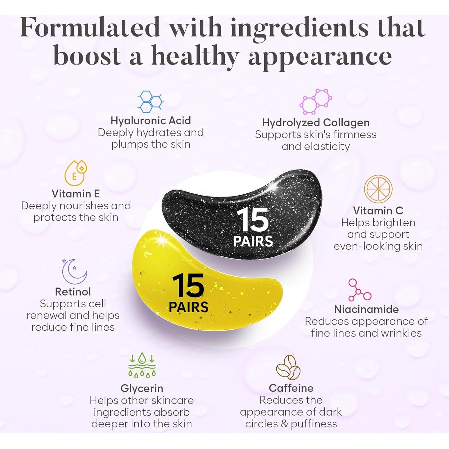 Parches para Ojos Bloomora - Hidratación Día y Noche (30 Pares)