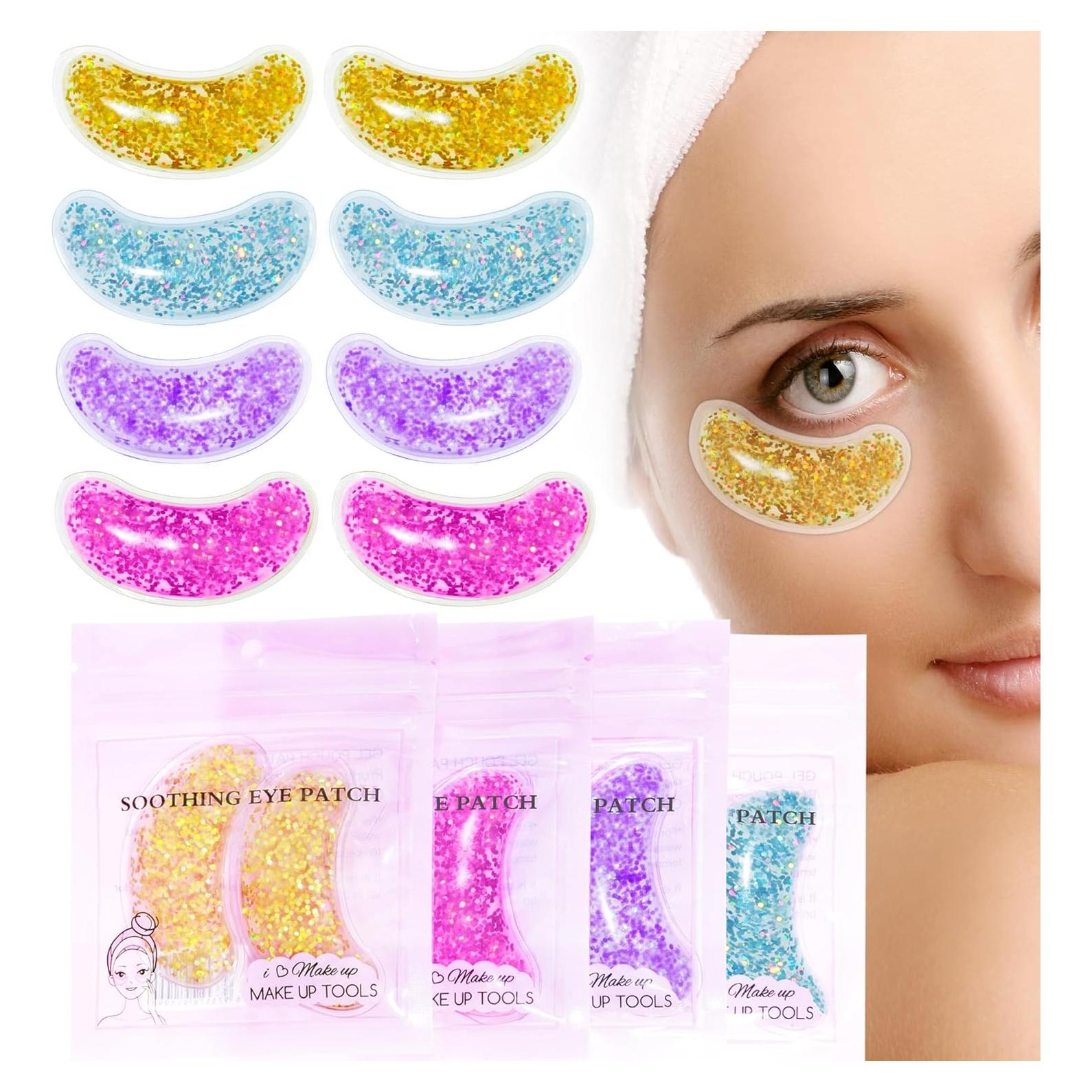 Parche de Gel Frío Reutilizable para Ojos - Alivio Rápido 8 Pzs