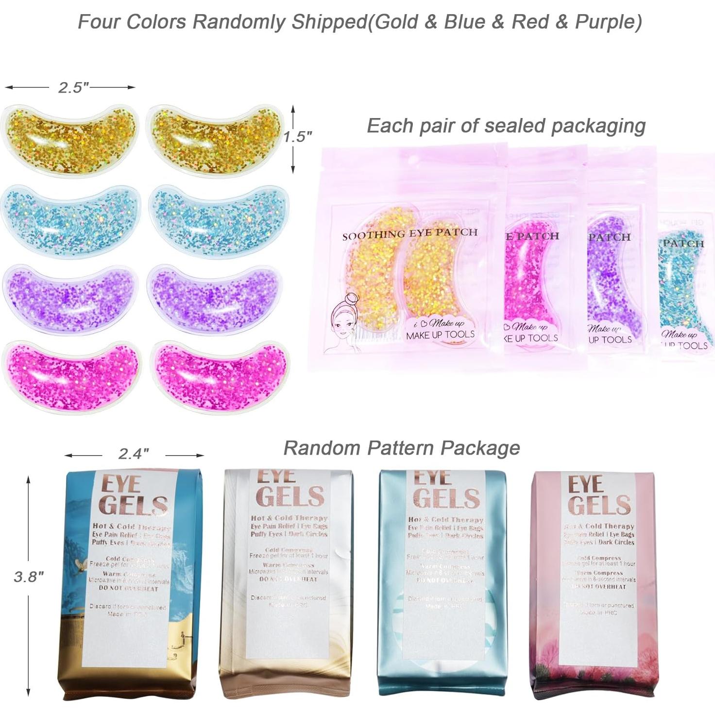 Parche de Gel Frío Reutilizable para Ojos - Alivio Rápido 8 Pzs